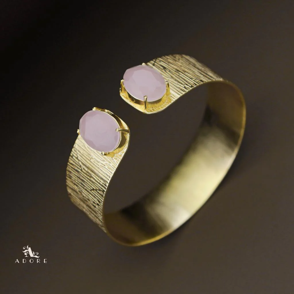 Akshi Textured Golden Claw Dual Oval Glossy Bangle - Image 11