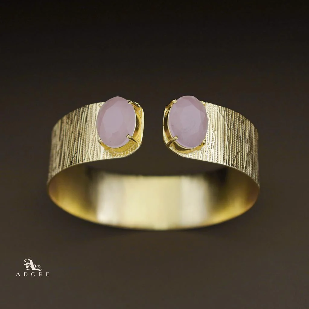 Akshi Textured Golden Claw Dual Oval Glossy Bangle - Image 12