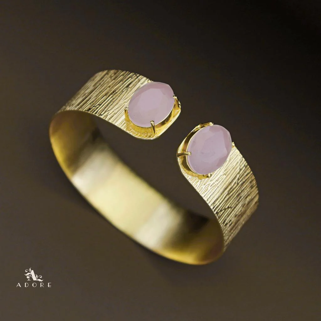 Akshi Textured Golden Claw Dual Oval Glossy Bangle - Image 7