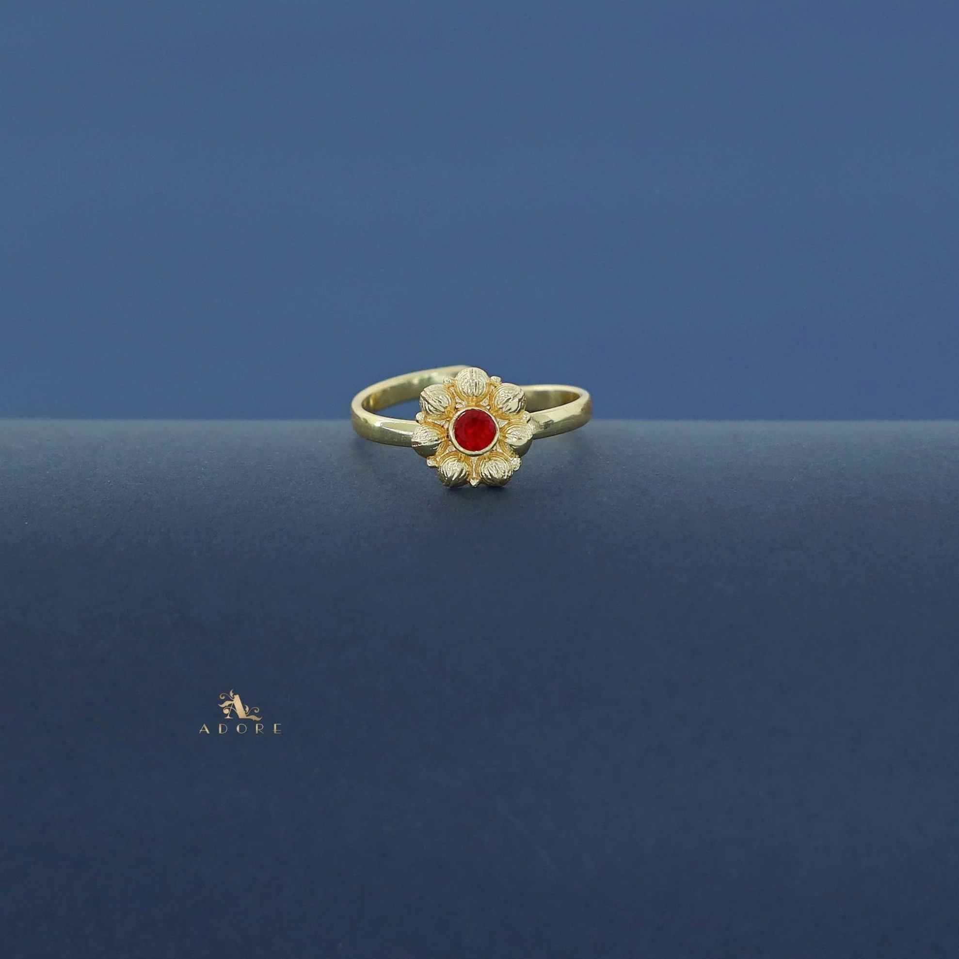 Akshya Golden Flower Ring - Image 2