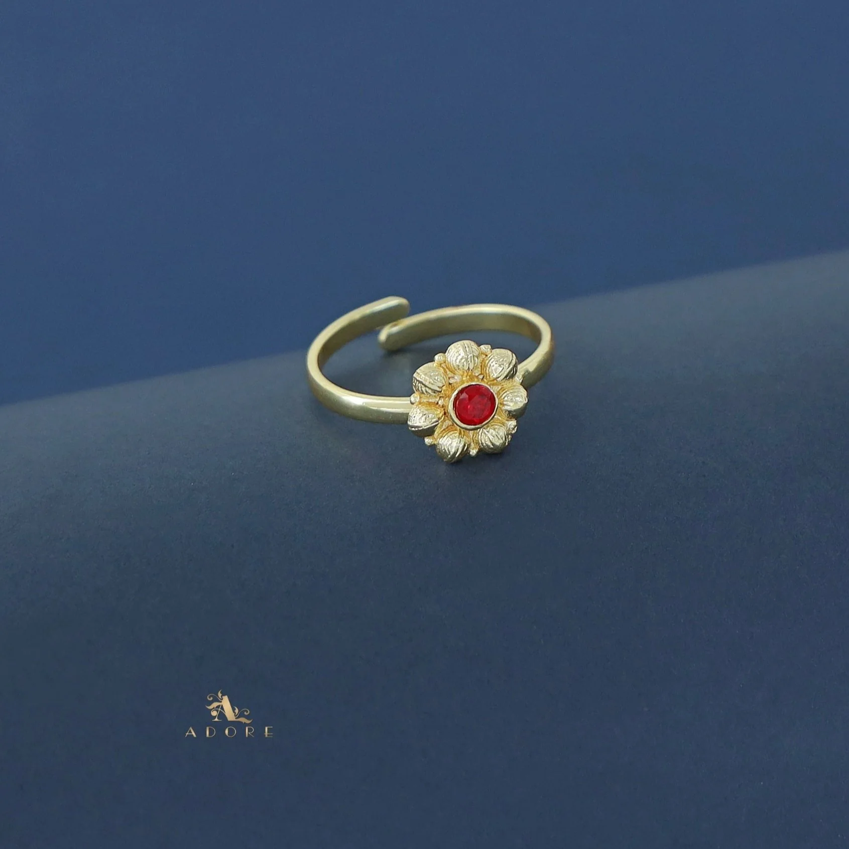 Akshya Golden Flower Ring - Image 6