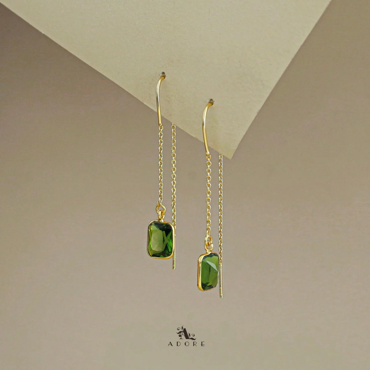 Albina Glossy Square Needle and Thread Earring - Image 9
