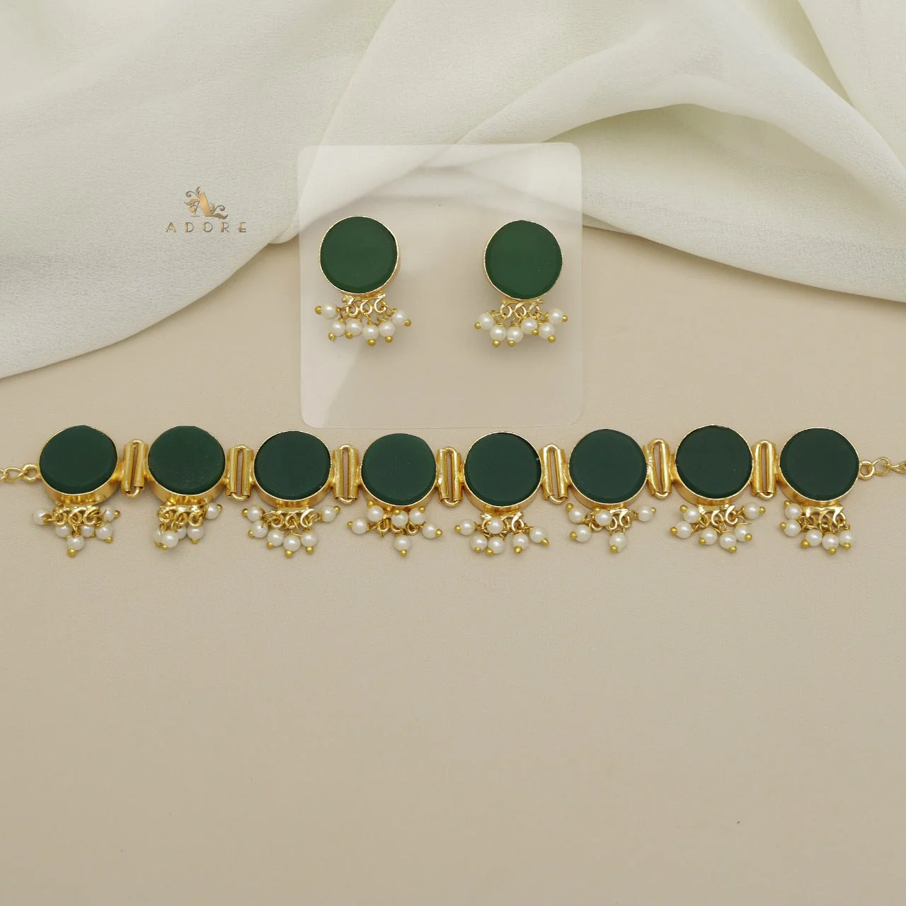 Alessandra Raw Stone Pearl Choker With Stud - Image 2