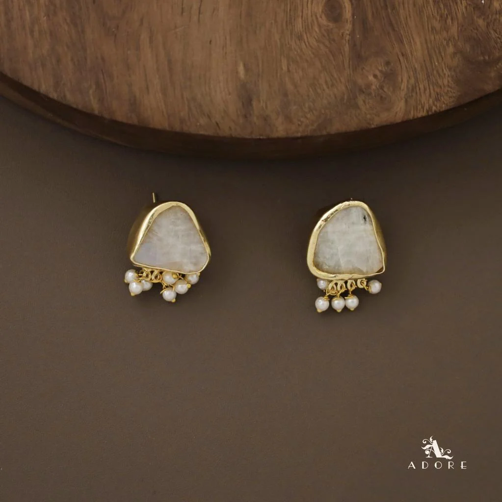 Alessandria Raw Stone Pearl Short Neckpiece With Earring - Image 21