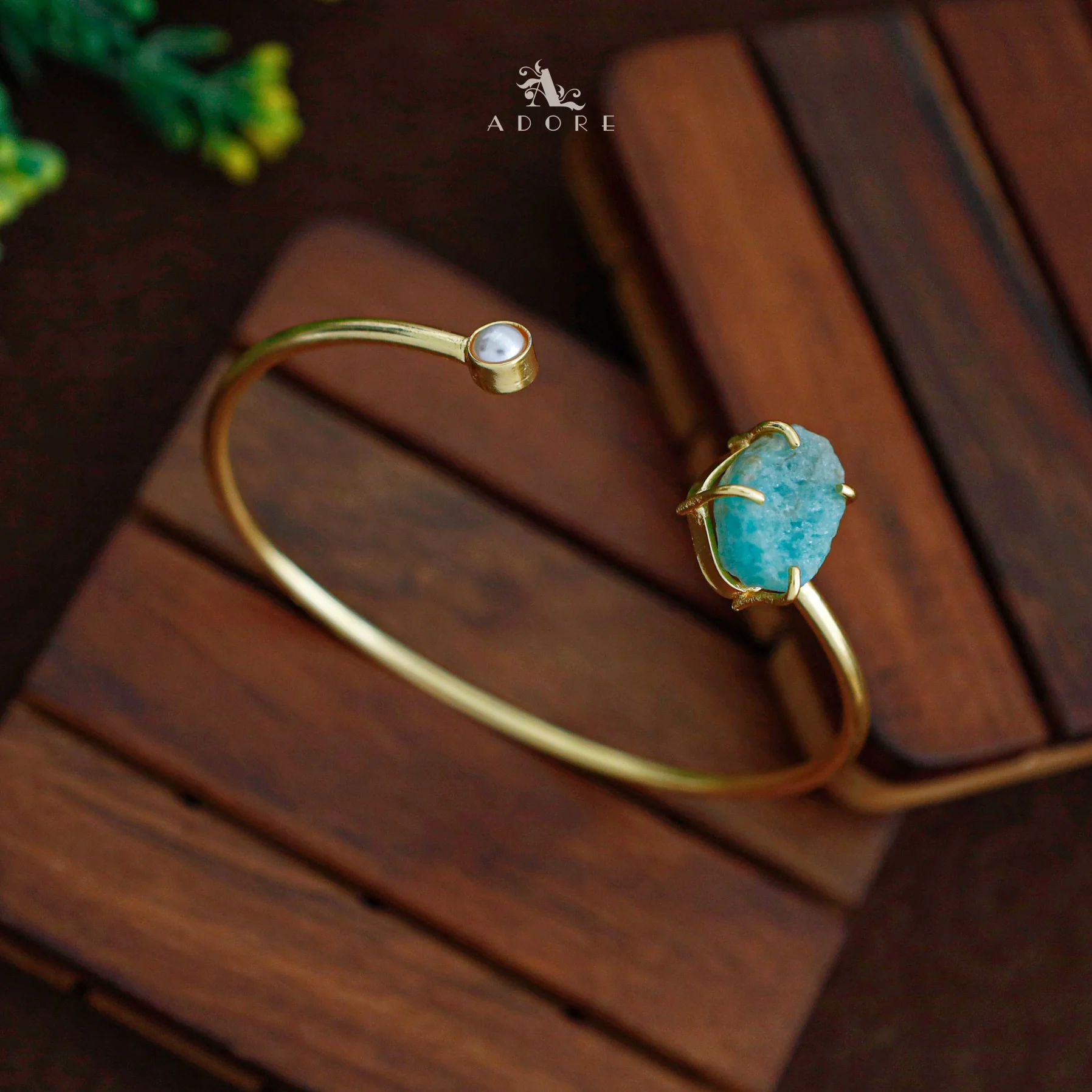 Alicia Raw Stone Pearl Bangle - Image 22