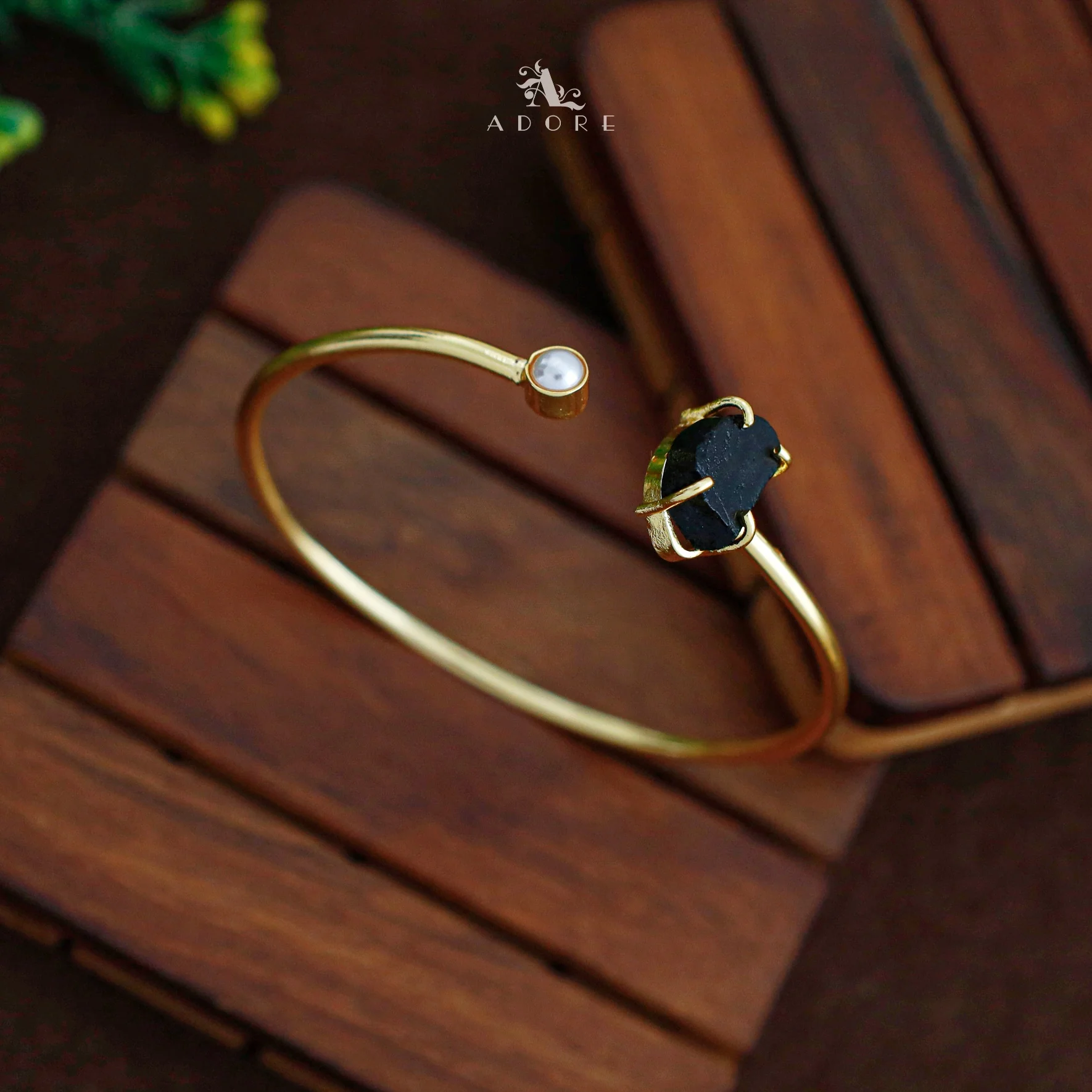 Alicia Raw Stone Pearl Bangle - Image 7