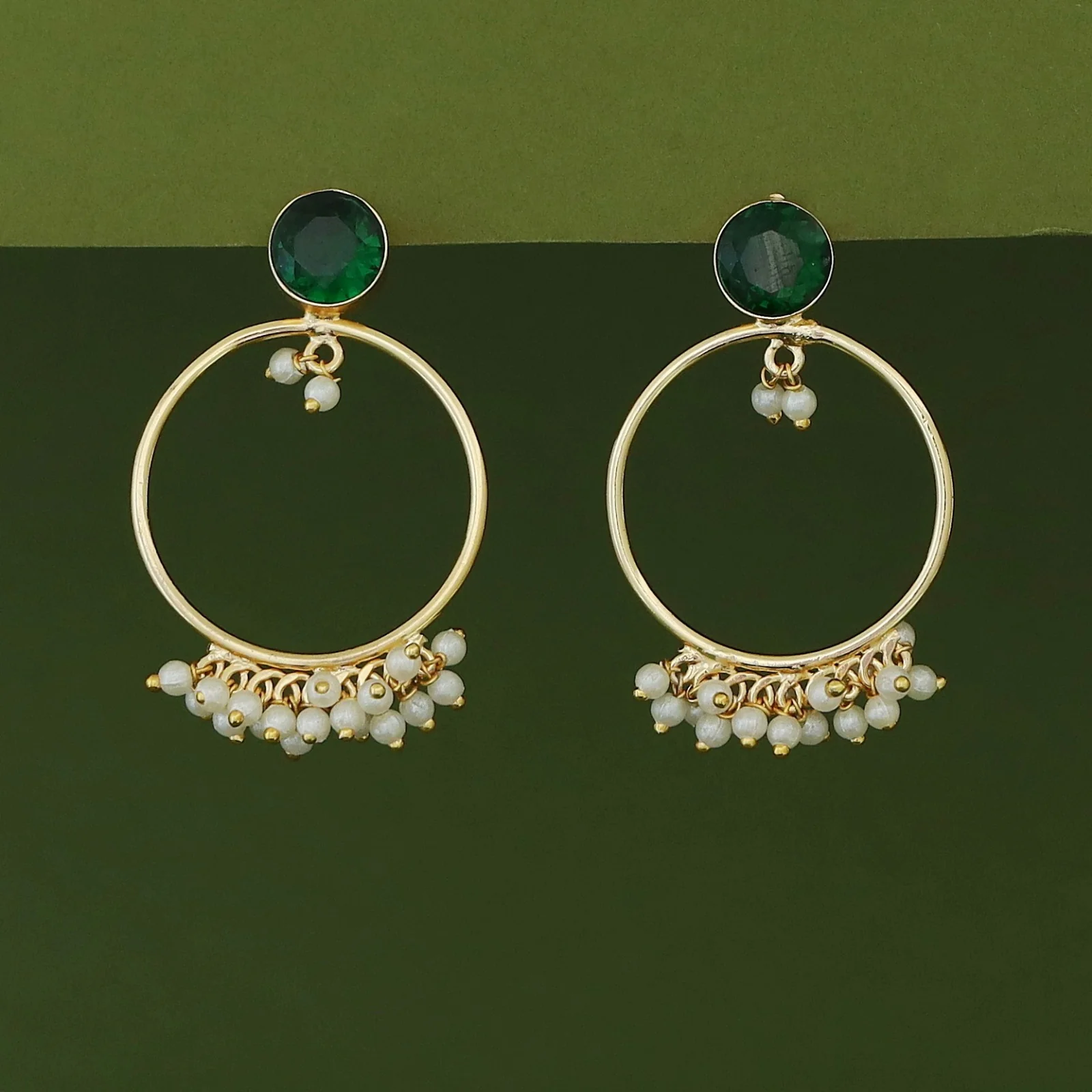 Allister Hoop Cluster Pearl Glossy Earring - Image 2