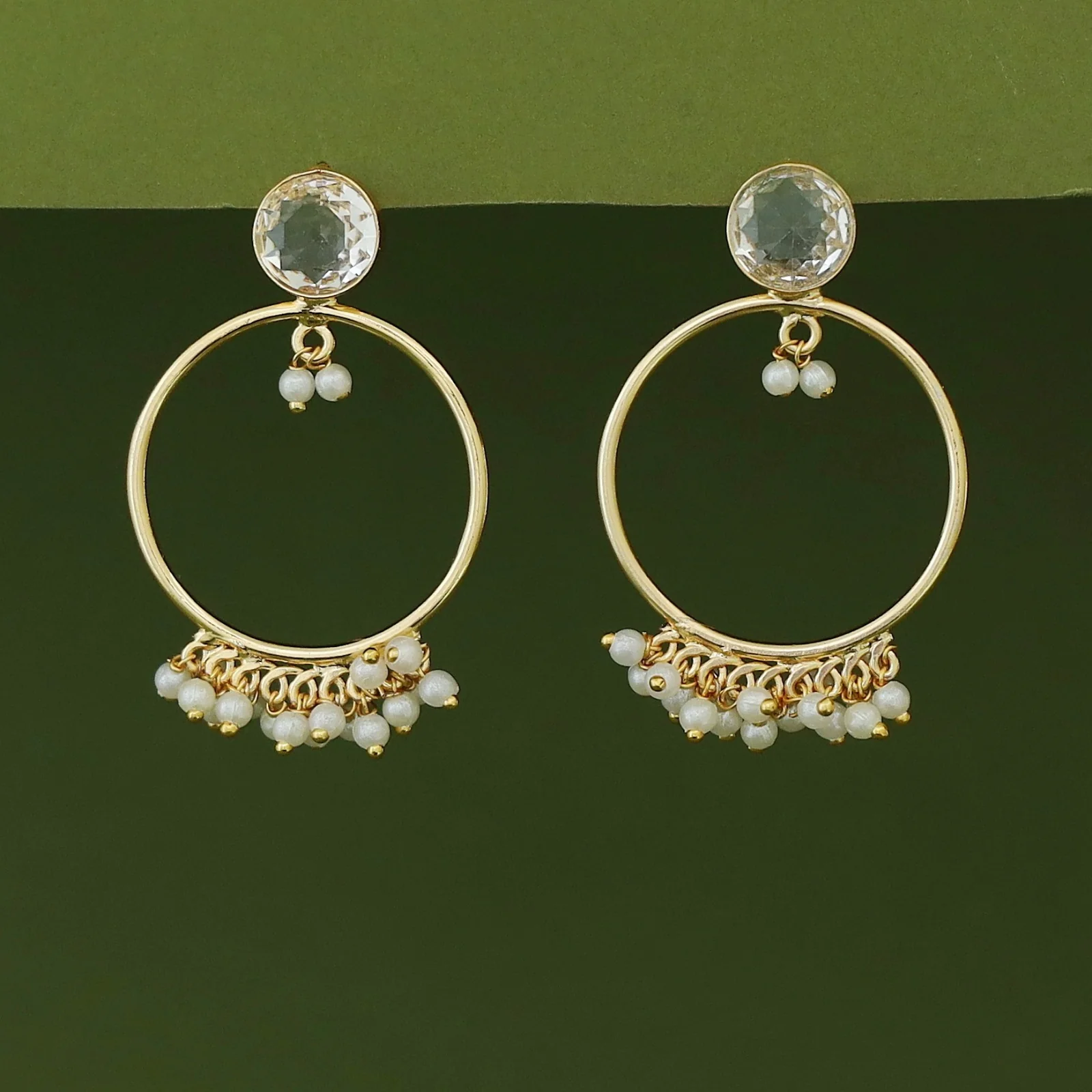 Allister Hoop Cluster Pearl Glossy Earring - Image 6