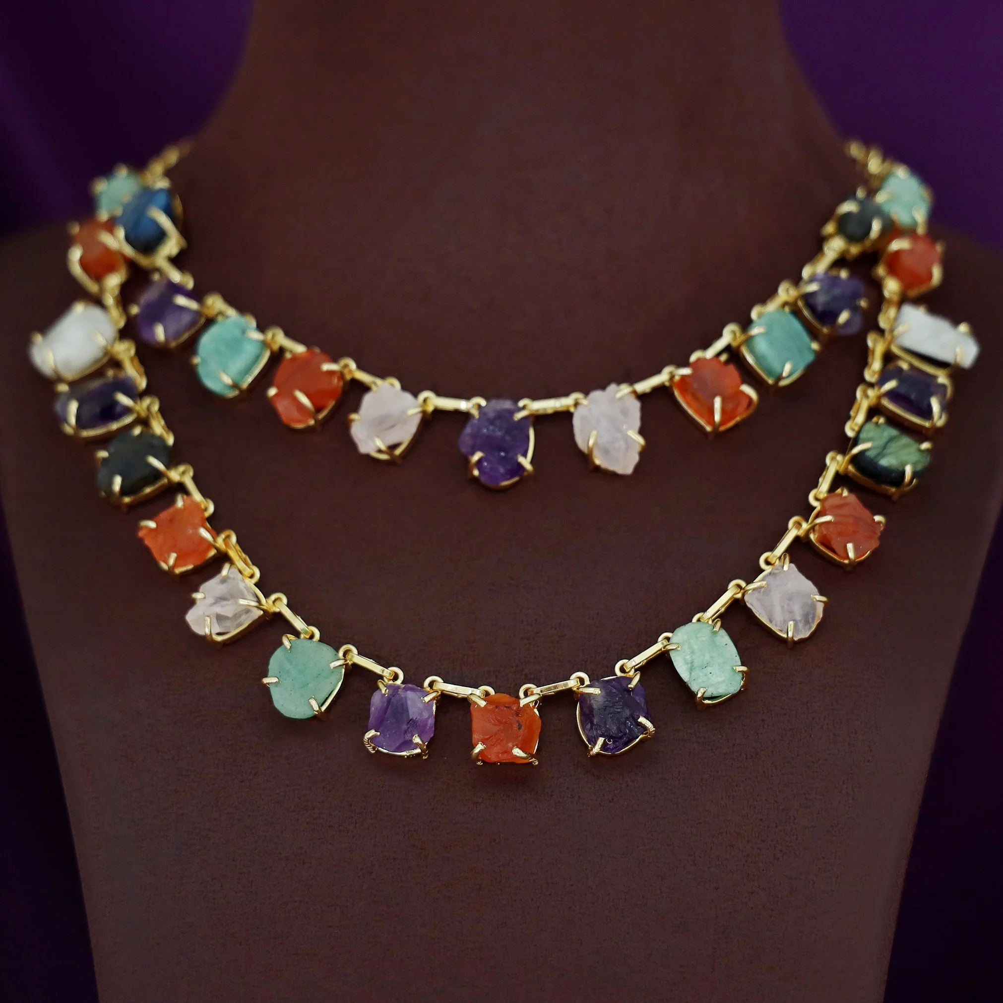 Eminent 2 Layer Raw Stone Neckpiece - Image 3