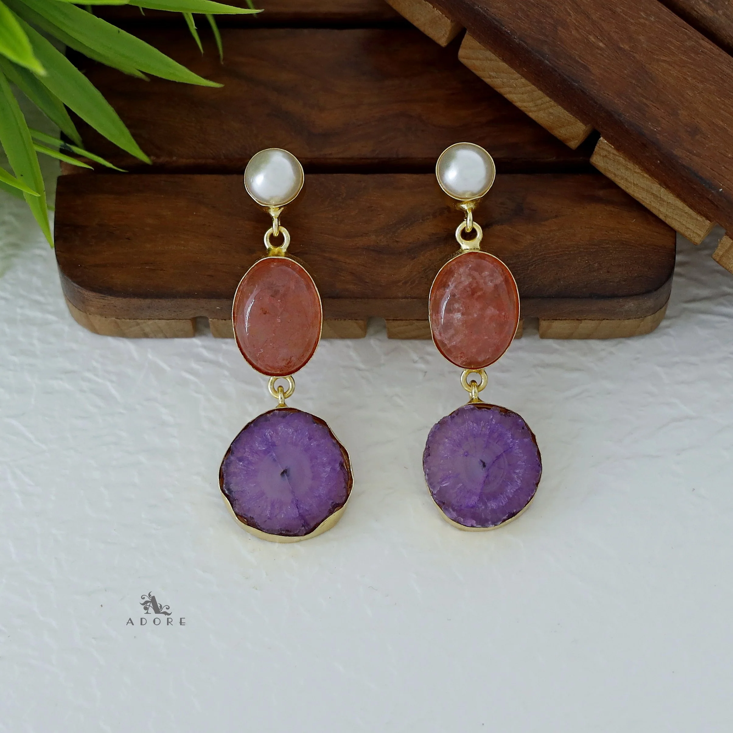 Alyn Pearl Solar Agate Earring - Image 10