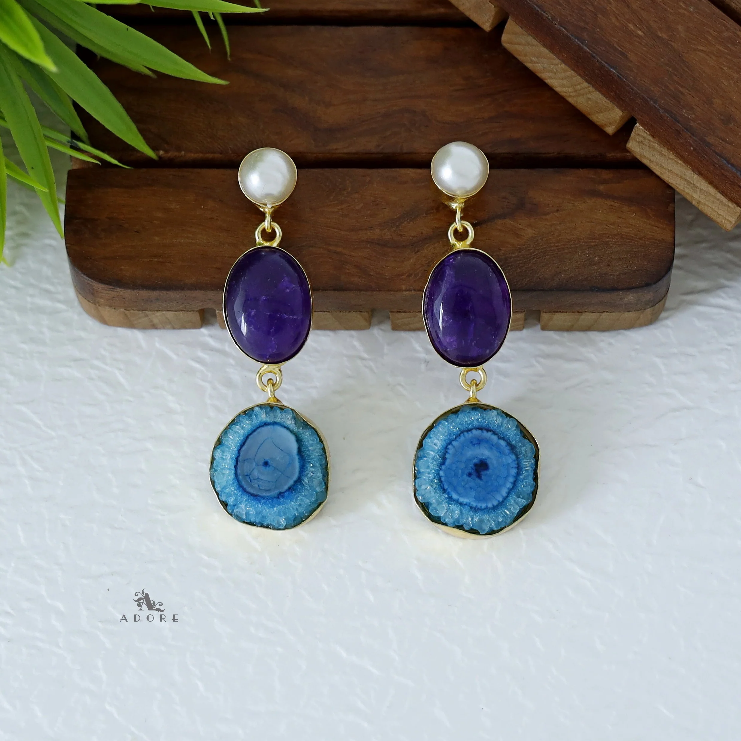 Alyn Pearl Solar Agate Earring - Image 14