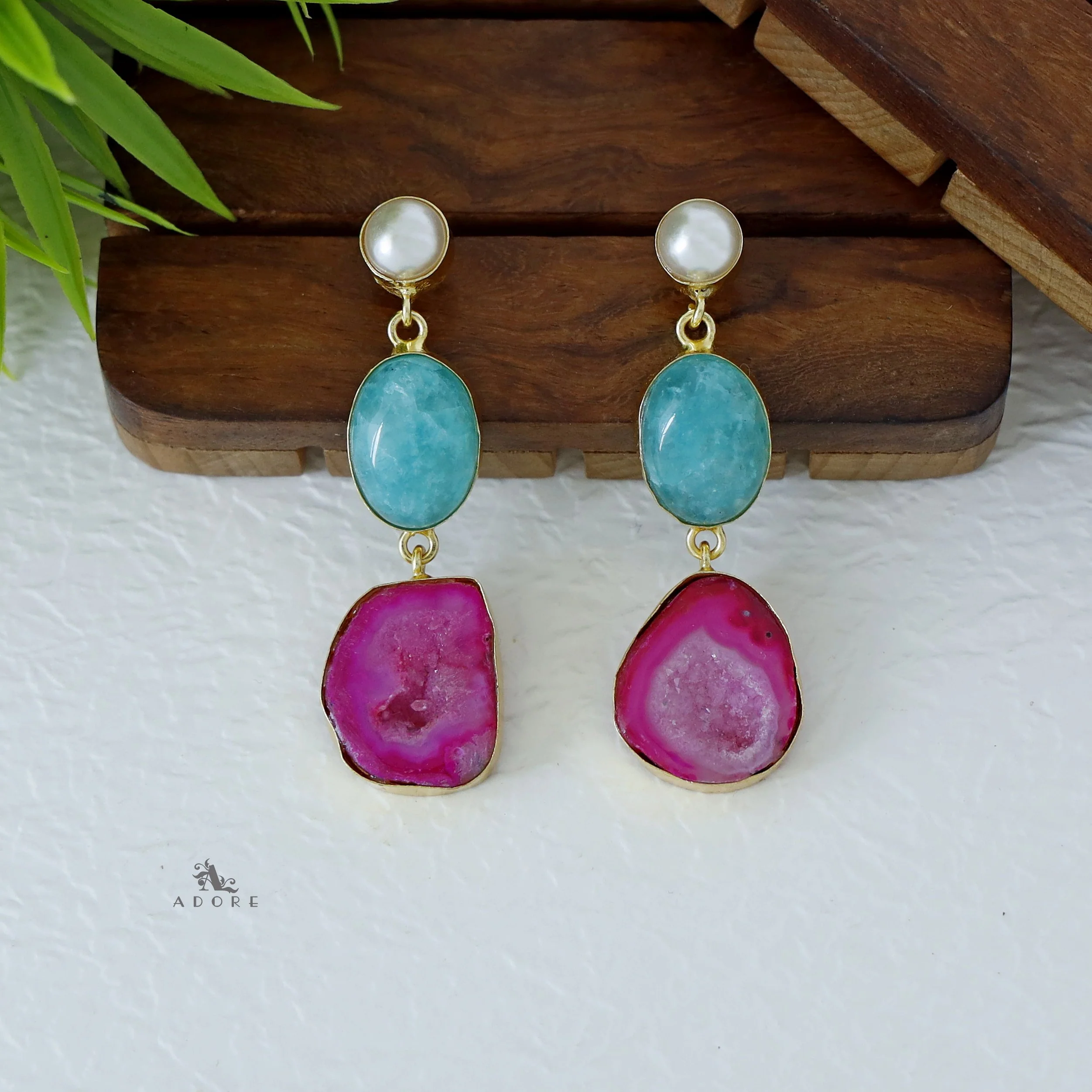 Alyn Pearl Solar Agate Earring - Image 17