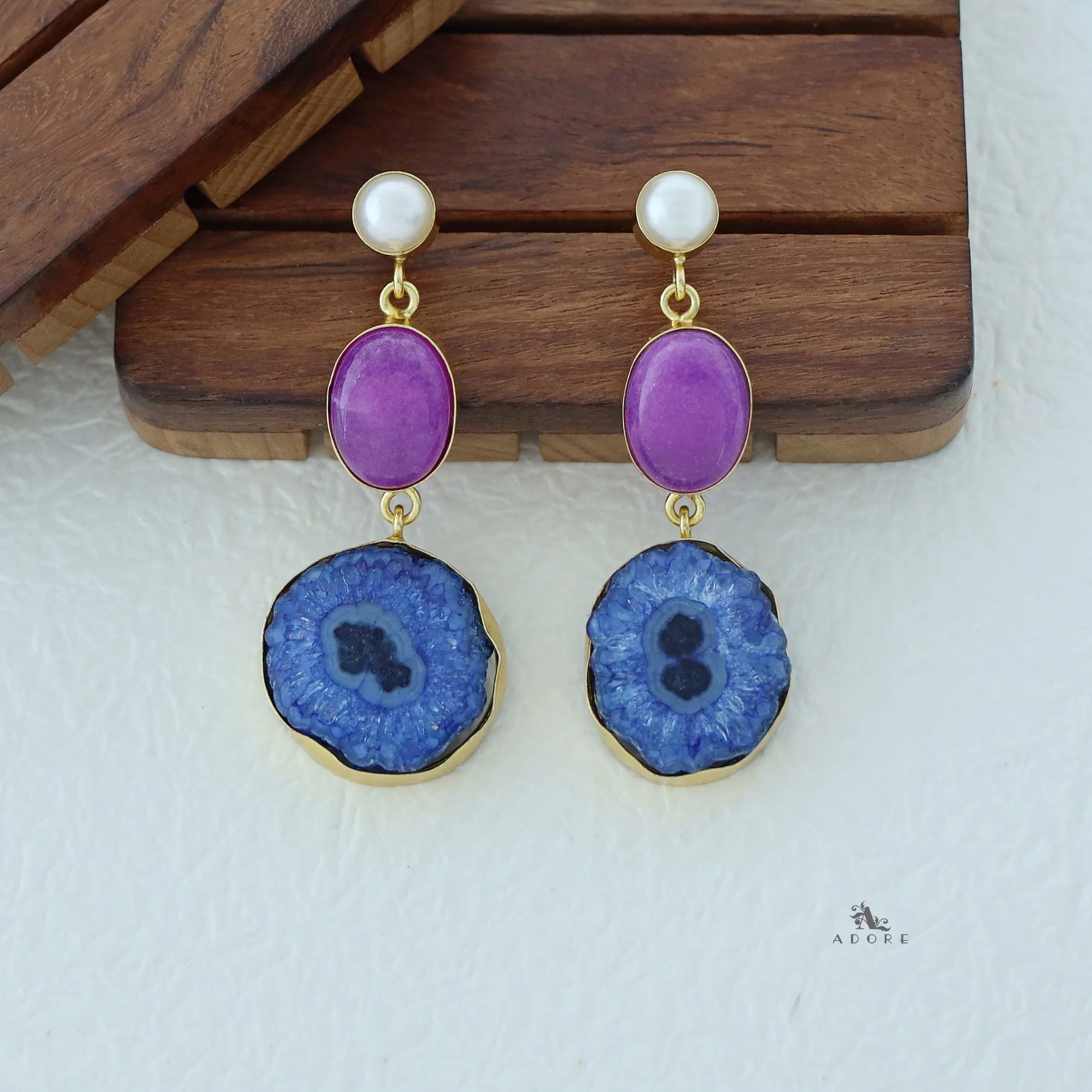 Alyn Pearl Solar Agate Earring - Image 26