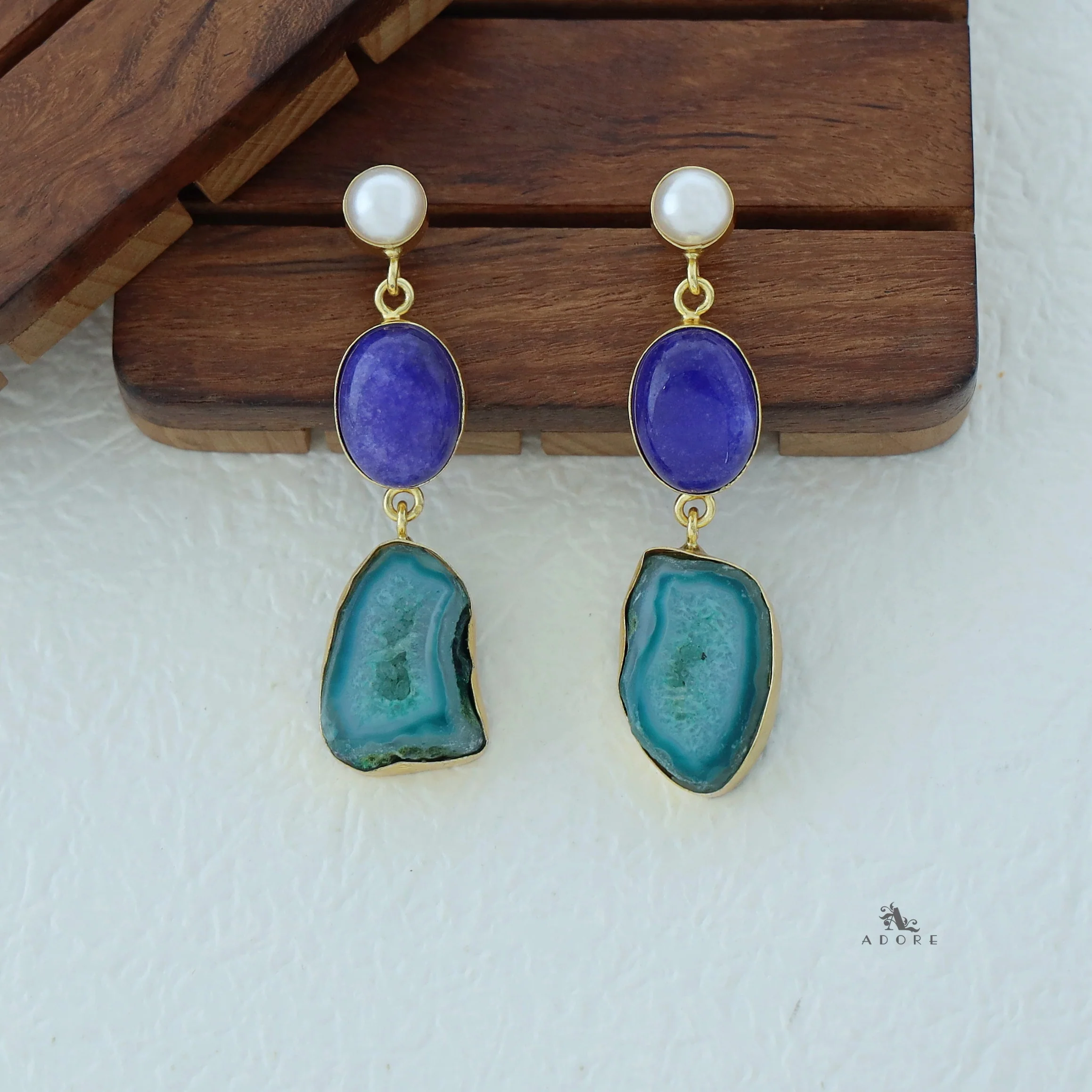 Alyn Pearl Solar Agate Earring - Image 27