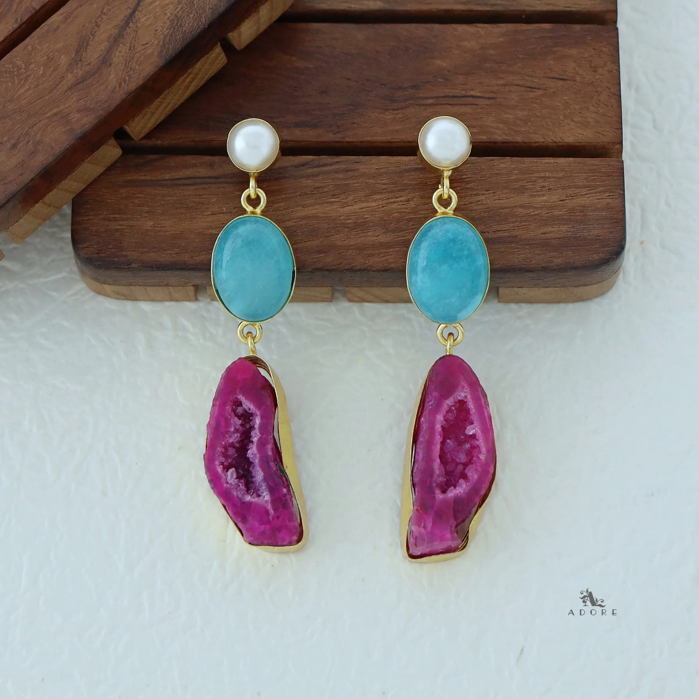 Alyn Pearl Solar Agate Earring - Image 28