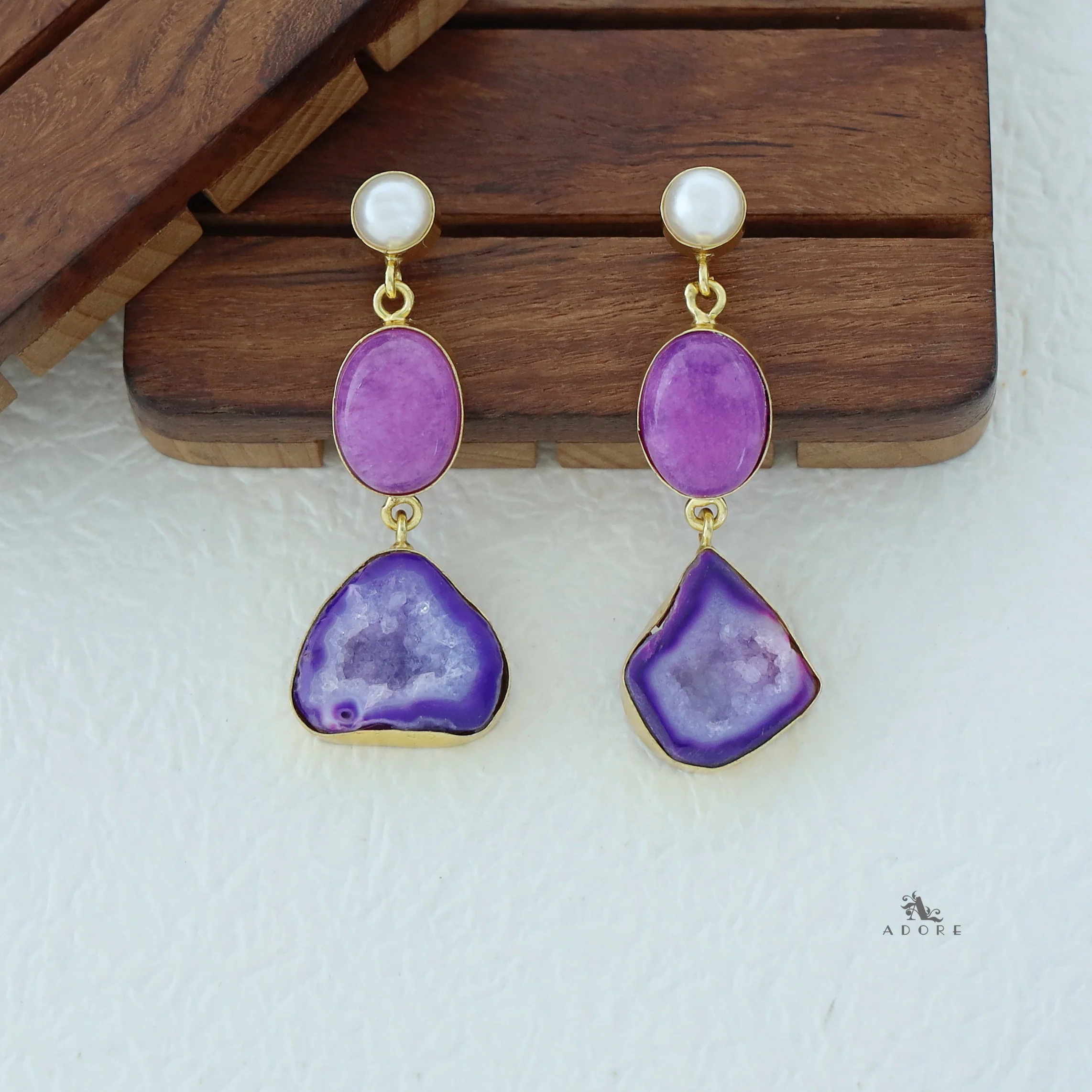 Alyn Pearl Solar Agate Earring - Image 29