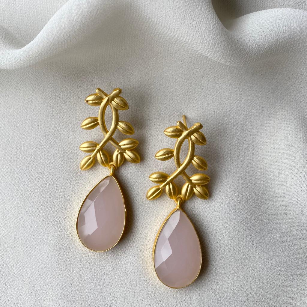 Alyssa Flower Leaf Earrings - Image 14