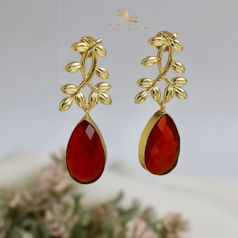 Alyssa Flower Leaf Earrings - Image 20