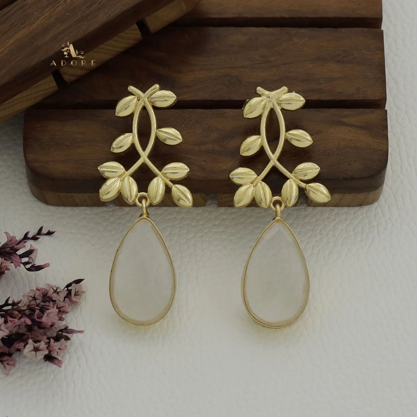 Alyssa Flower Leaf Earrings - Image 24