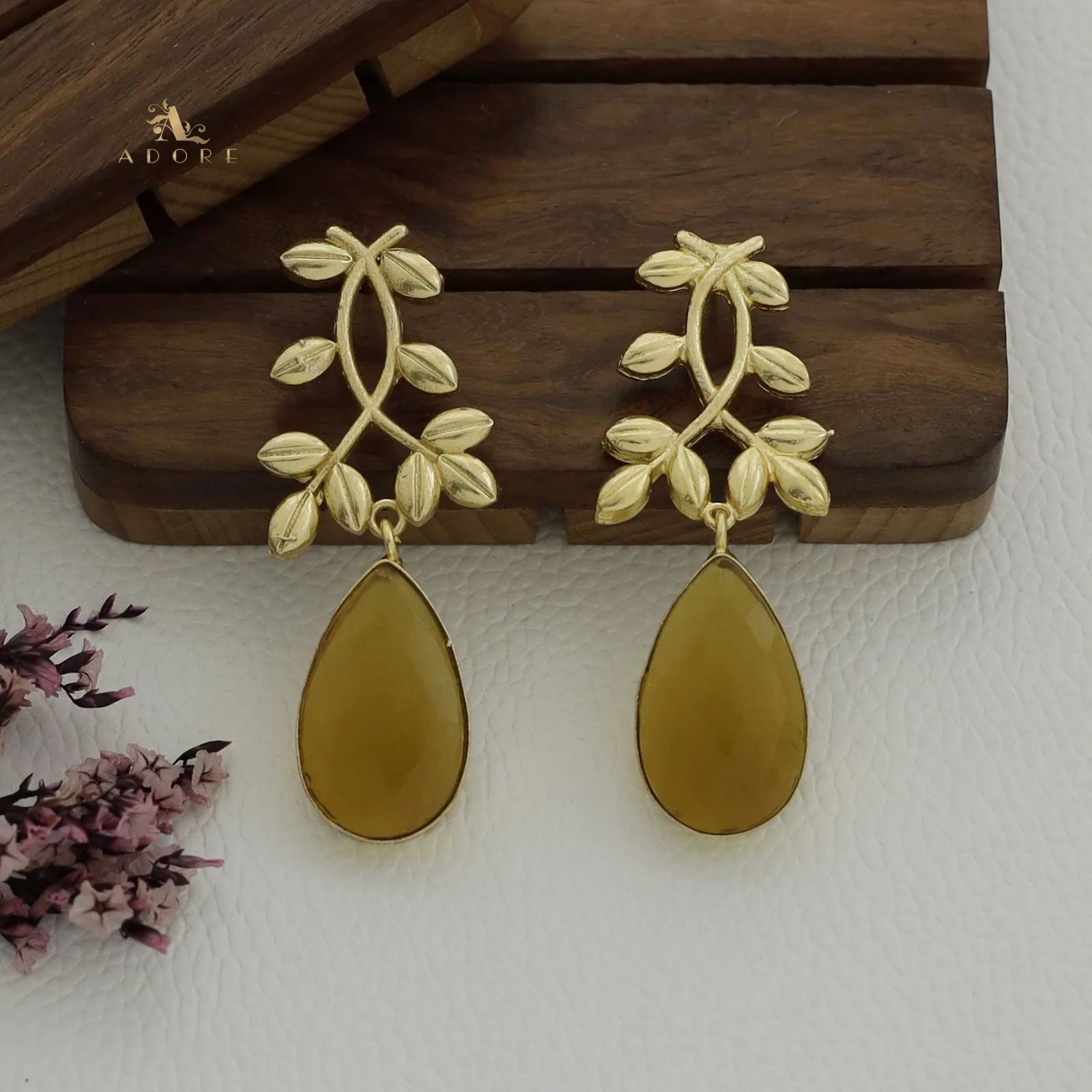 Alyssa Flower Leaf Earrings - Image 25
