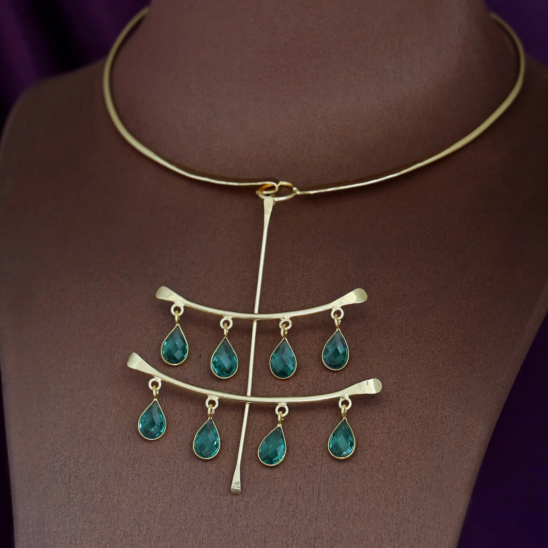 Amaya Glossy Stone Neck Cuff - Image 2