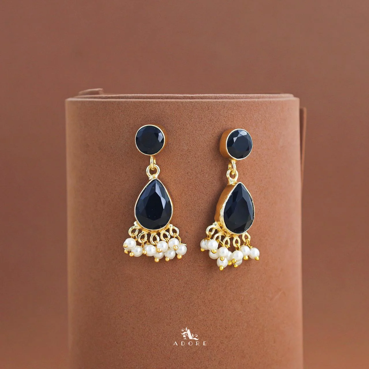Amayra Gem Stone Rain Drop Earring - Image 5