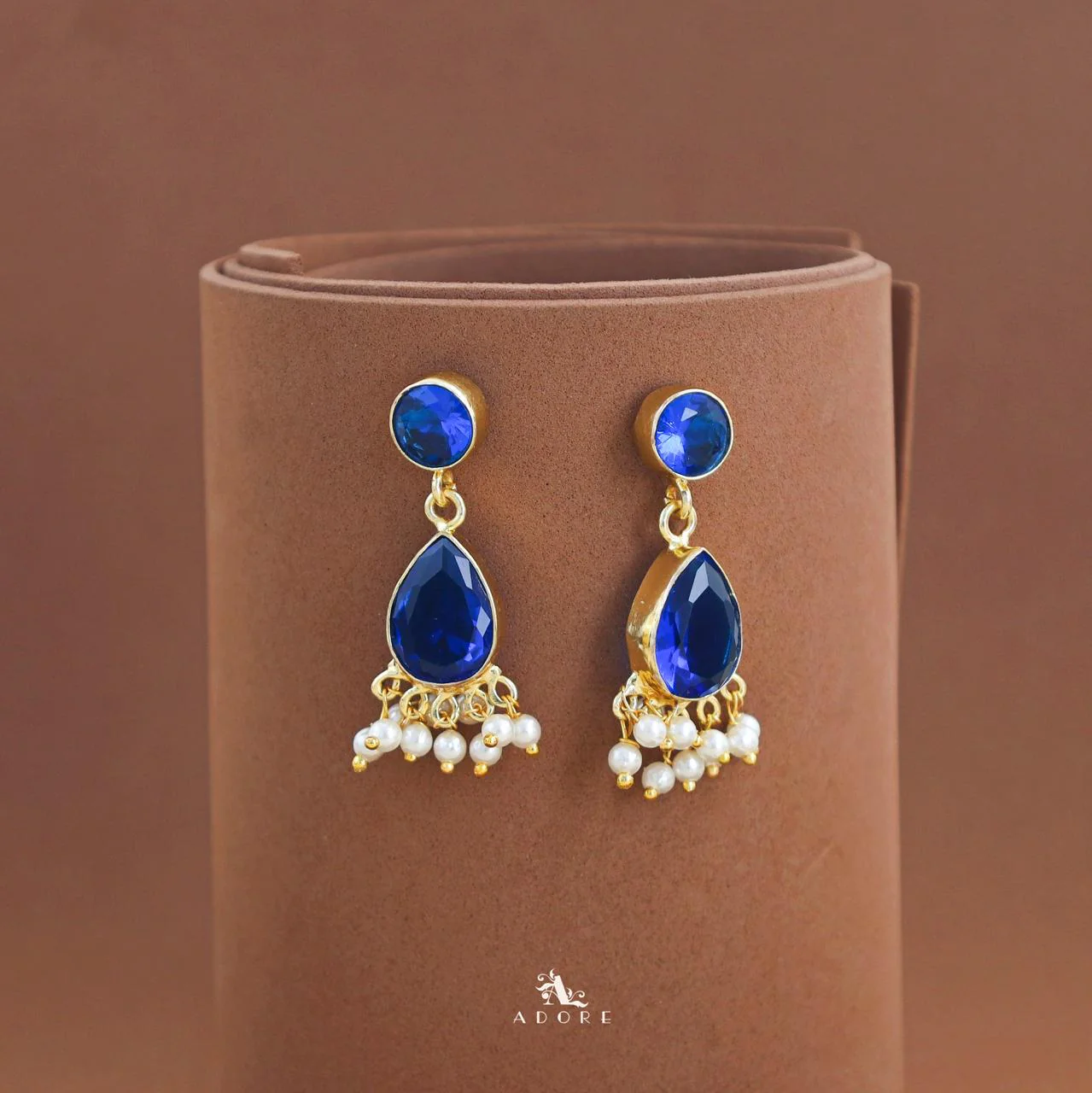 Amayra Gem Stone Rain Drop Earring - Image 6
