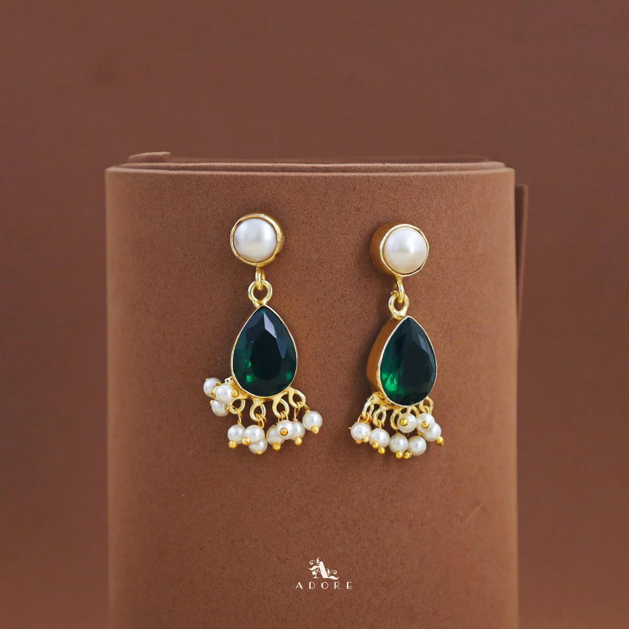 Amayra Gem Stone Rain Drop Earring - Image 7