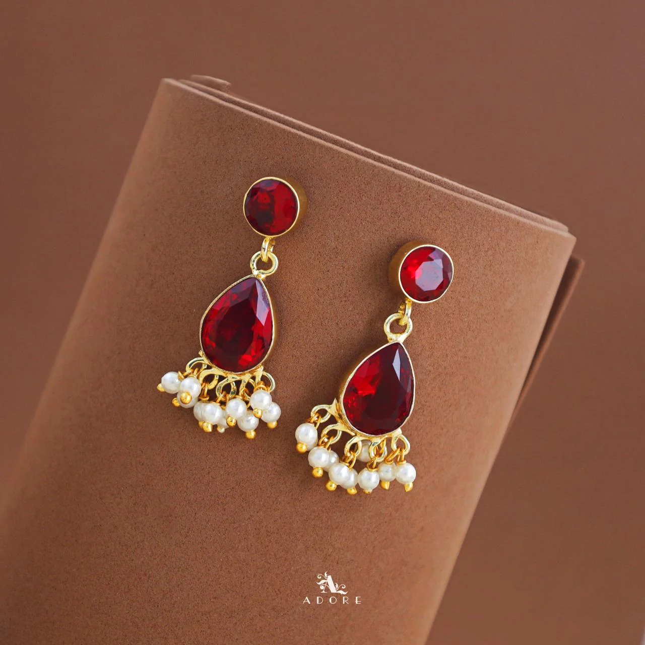 Amayra Gem Stone Rain Drop Earring - Image 9