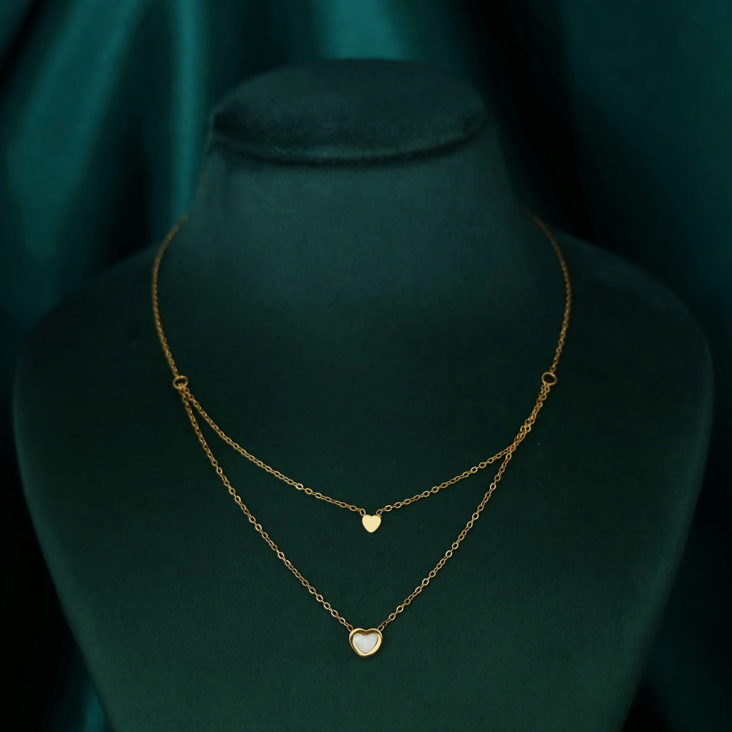 Amiha 2 Layer Dual Heart Neckpiece - Image 2