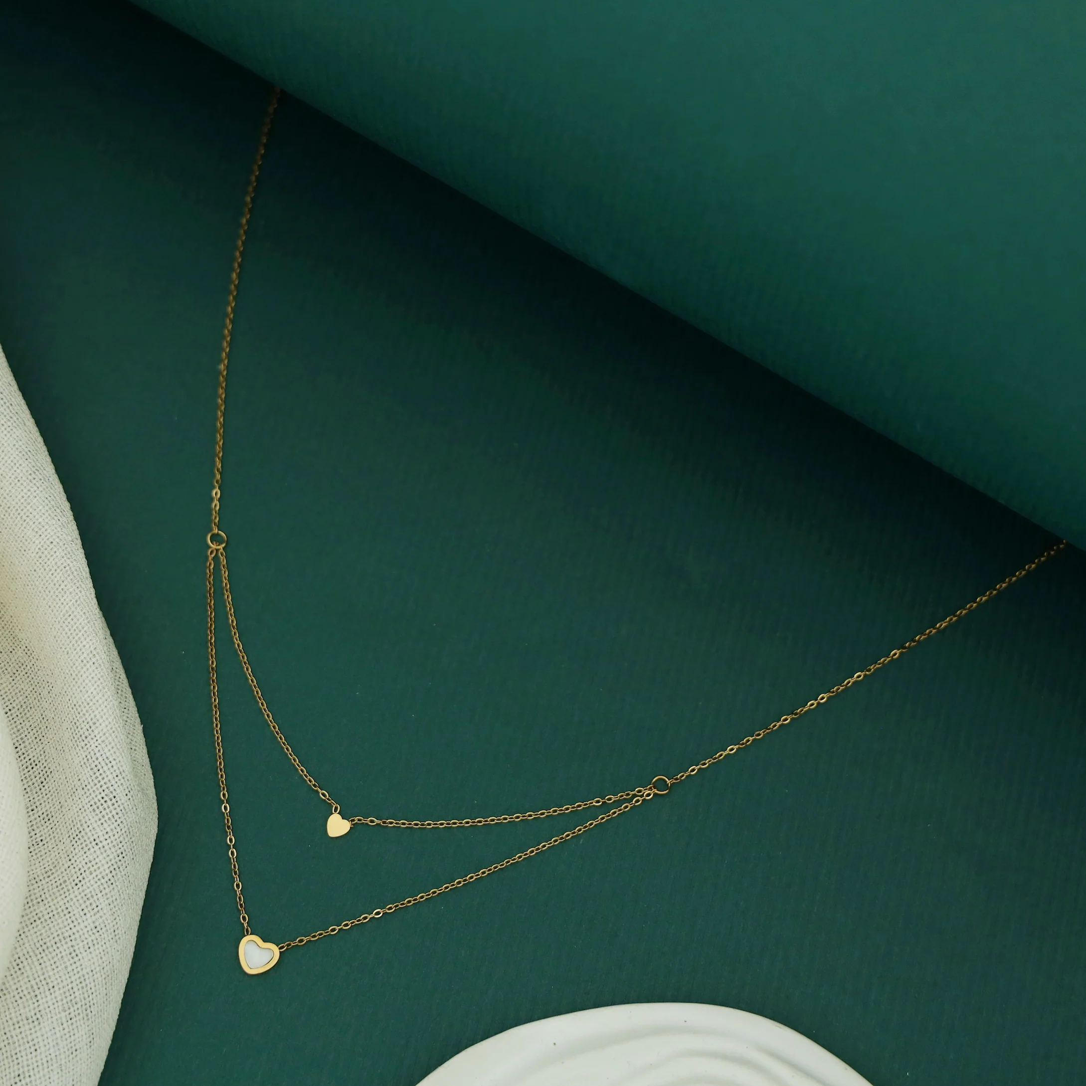 Amiha 2 Layer Dual Heart Neckpiece - Image 3