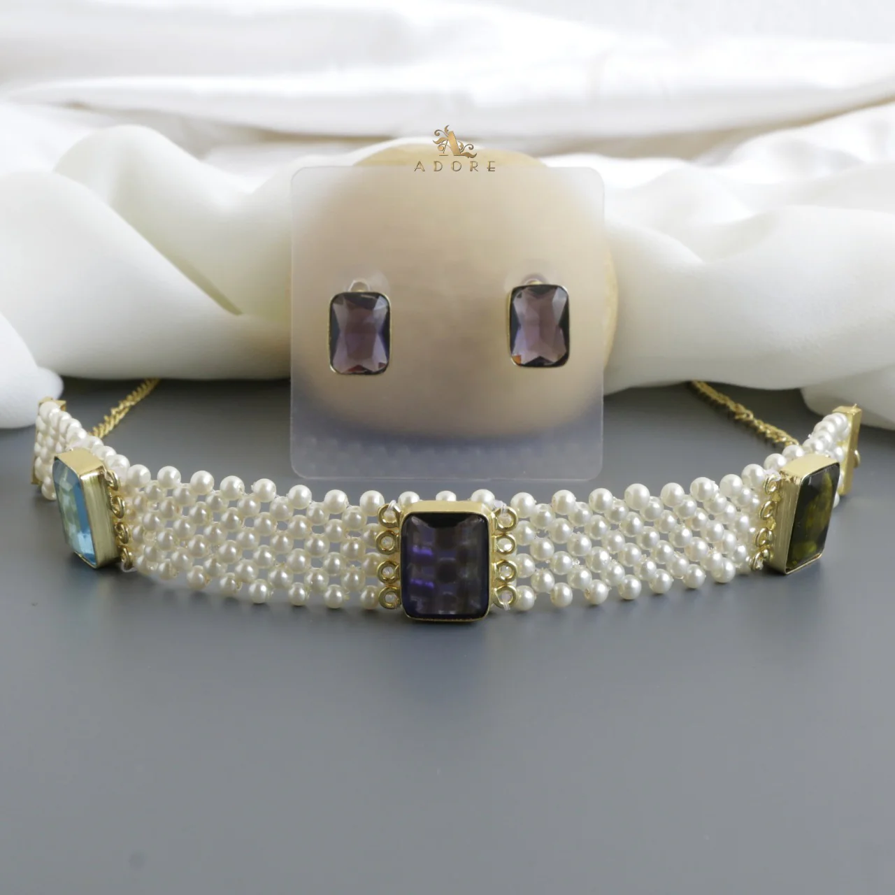Amoliya Pearl Choker With Stud - Image 14