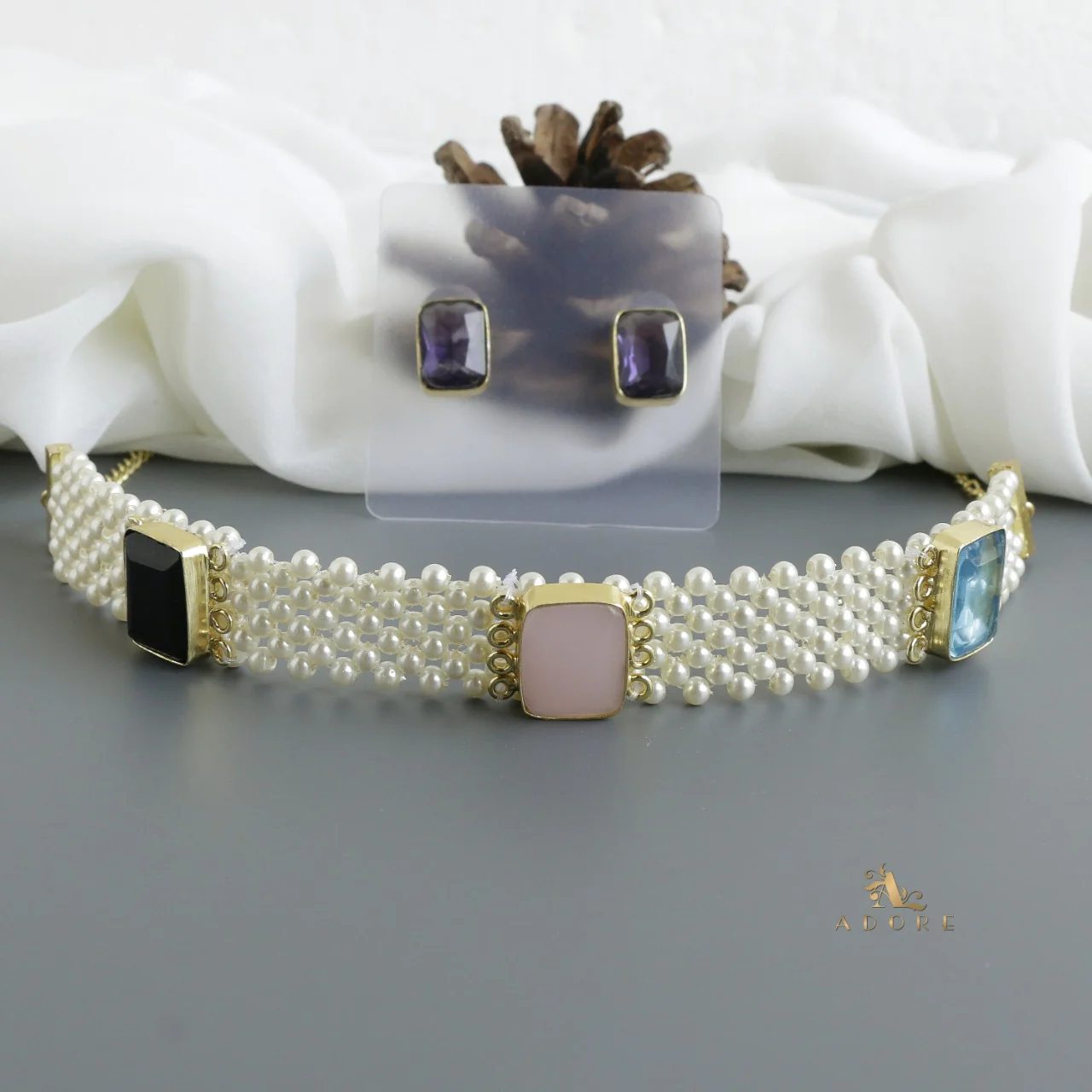 Amoliya Pearl Choker With Stud - Image 15