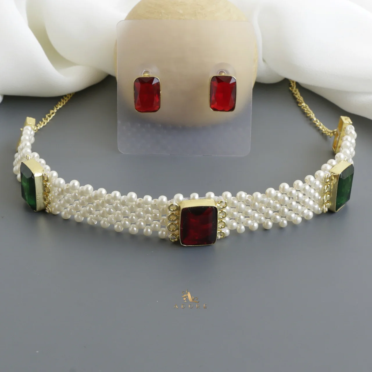 Amoliya Pearl Choker With Stud - Image 4