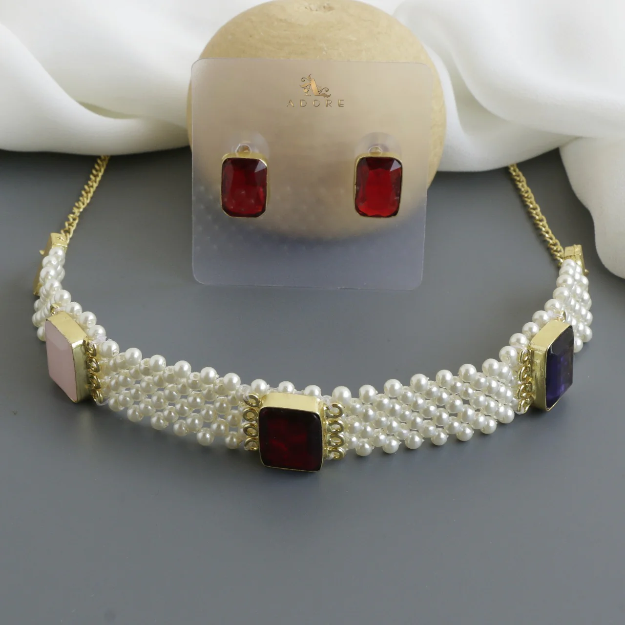 Amoliya Pearl Choker With Stud - Image 5