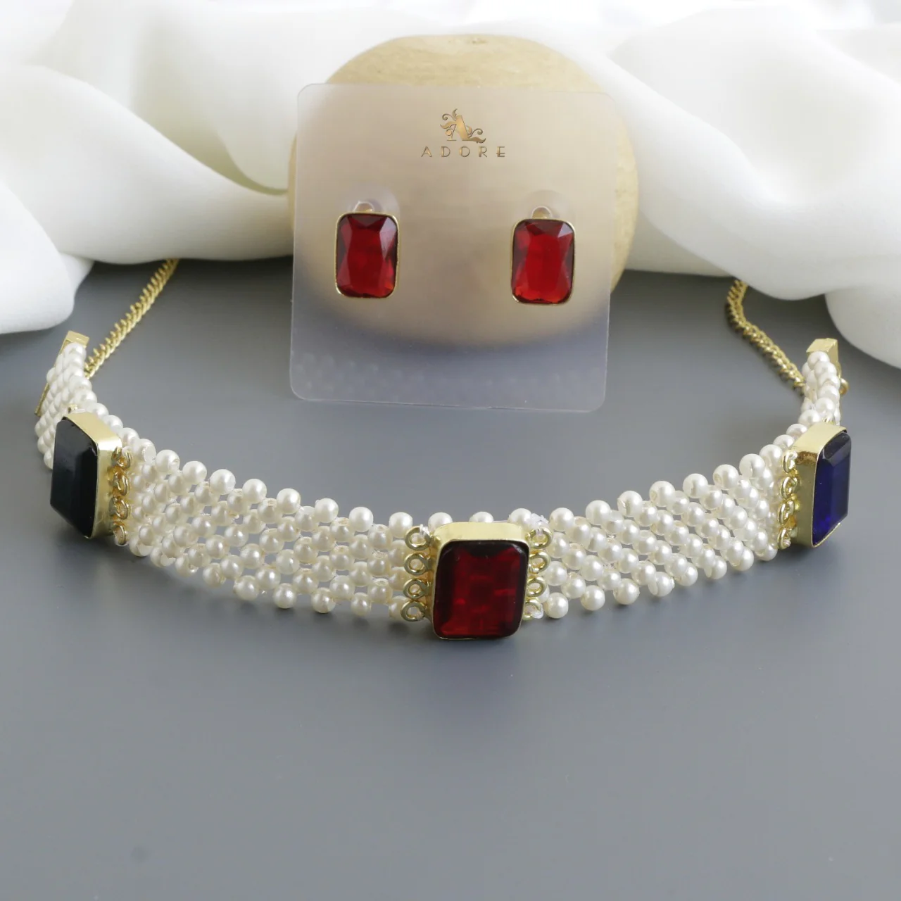 Amoliya Pearl Choker With Stud - Image 6