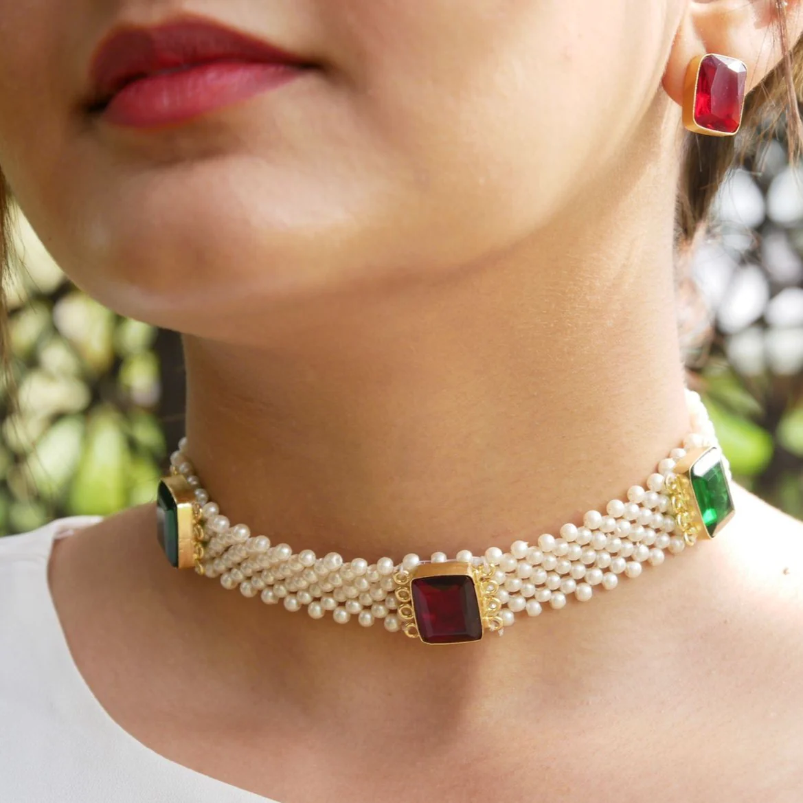 Amoliya Pearl Choker With Stud - Image 7