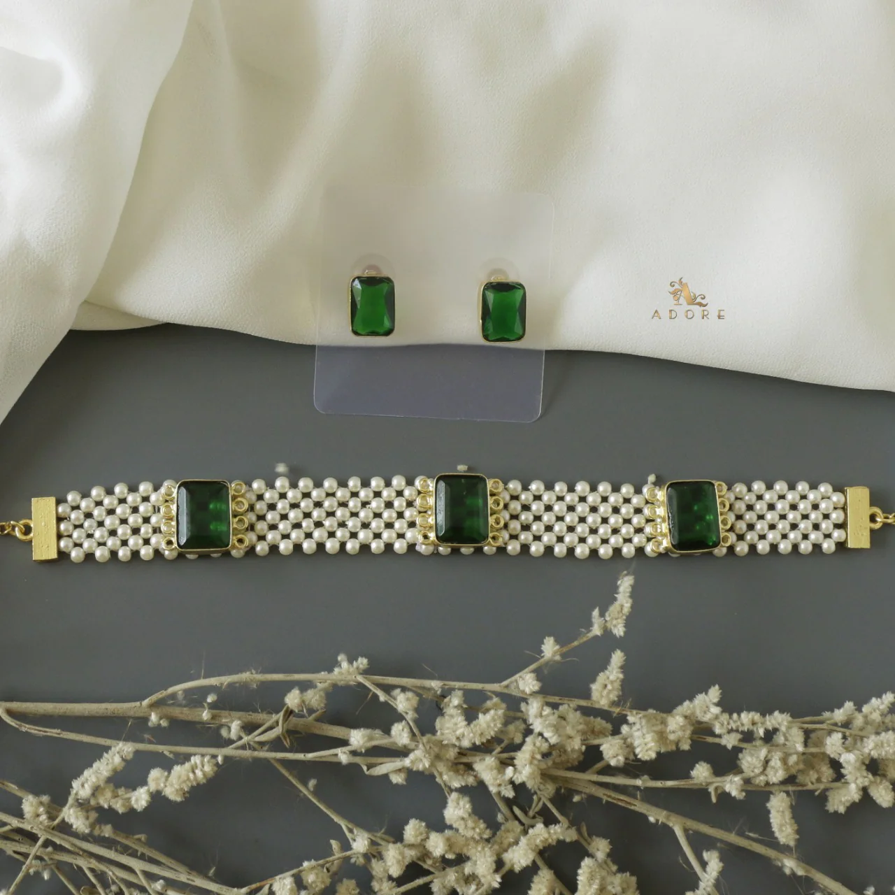 Amoliya Pearl Choker With Stud - Image 8