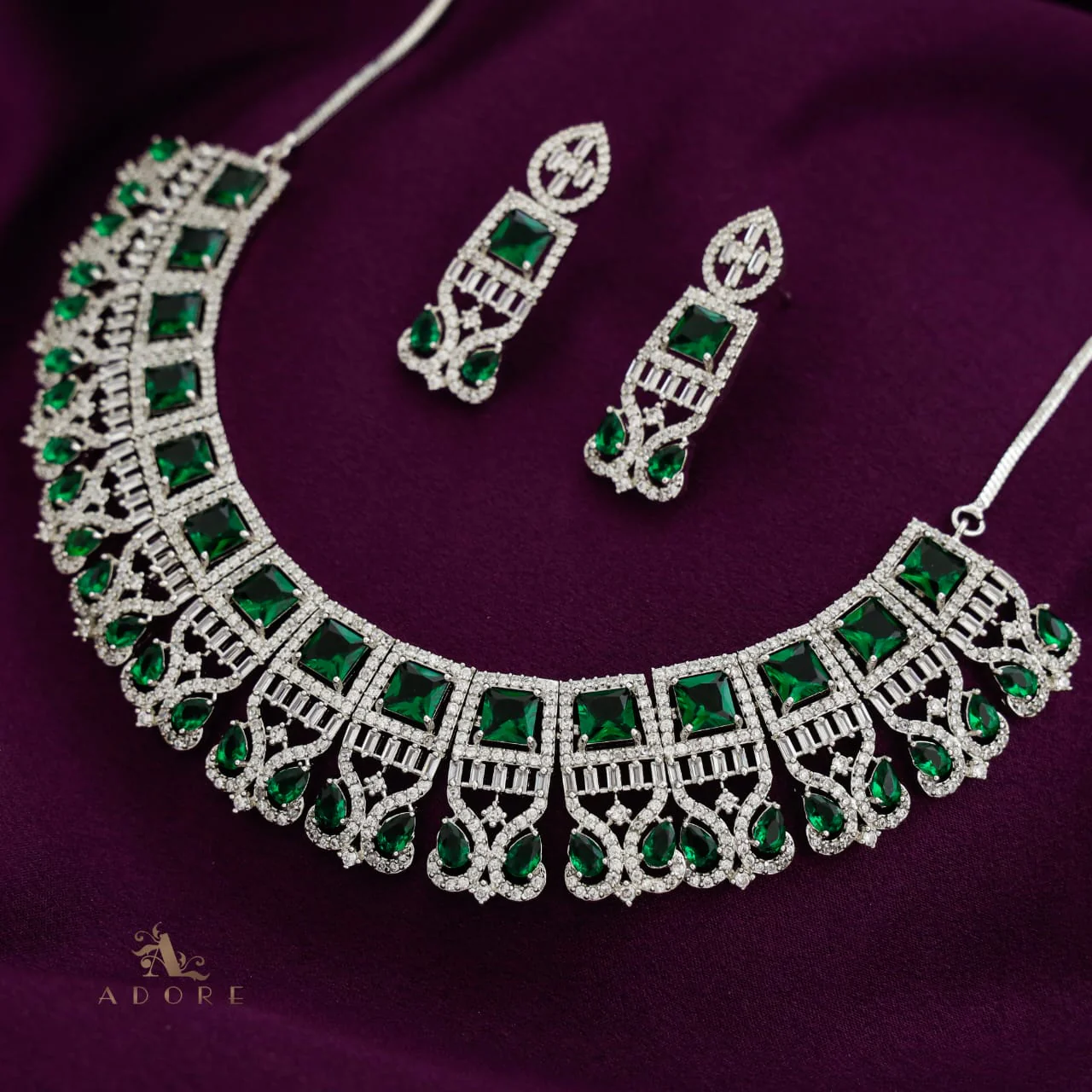 Amoolya Bridal AD Neckpiece With Earring - Image 3