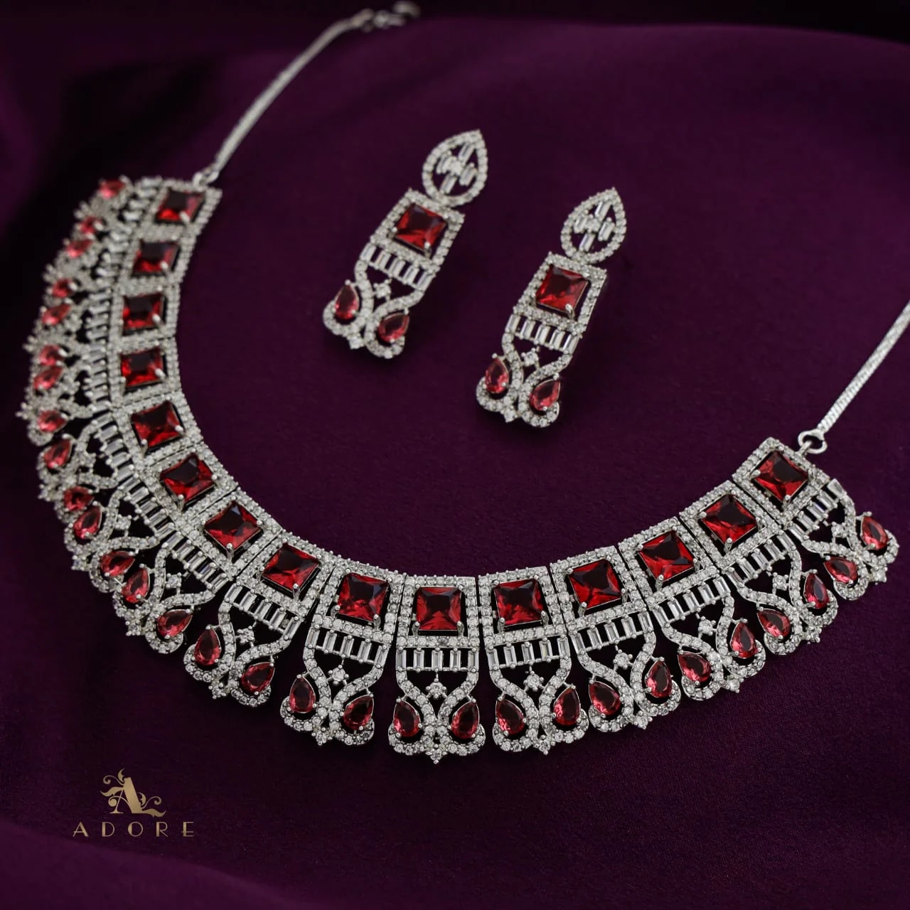 Amoolya Bridal AD Neckpiece With Earring - Image 4