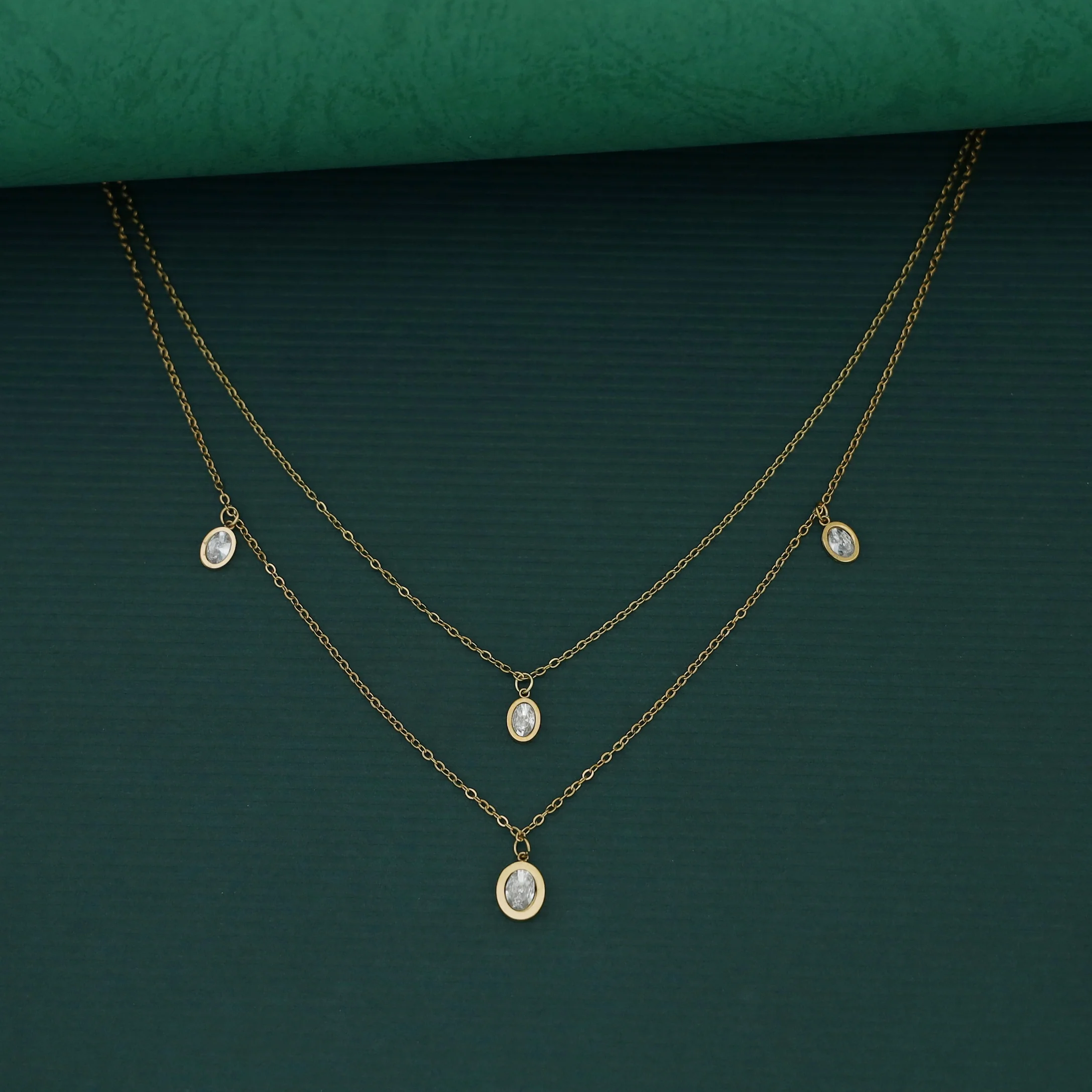 Anakin Oval Glossy Stone 2 Layer Neckpiece - Image 3