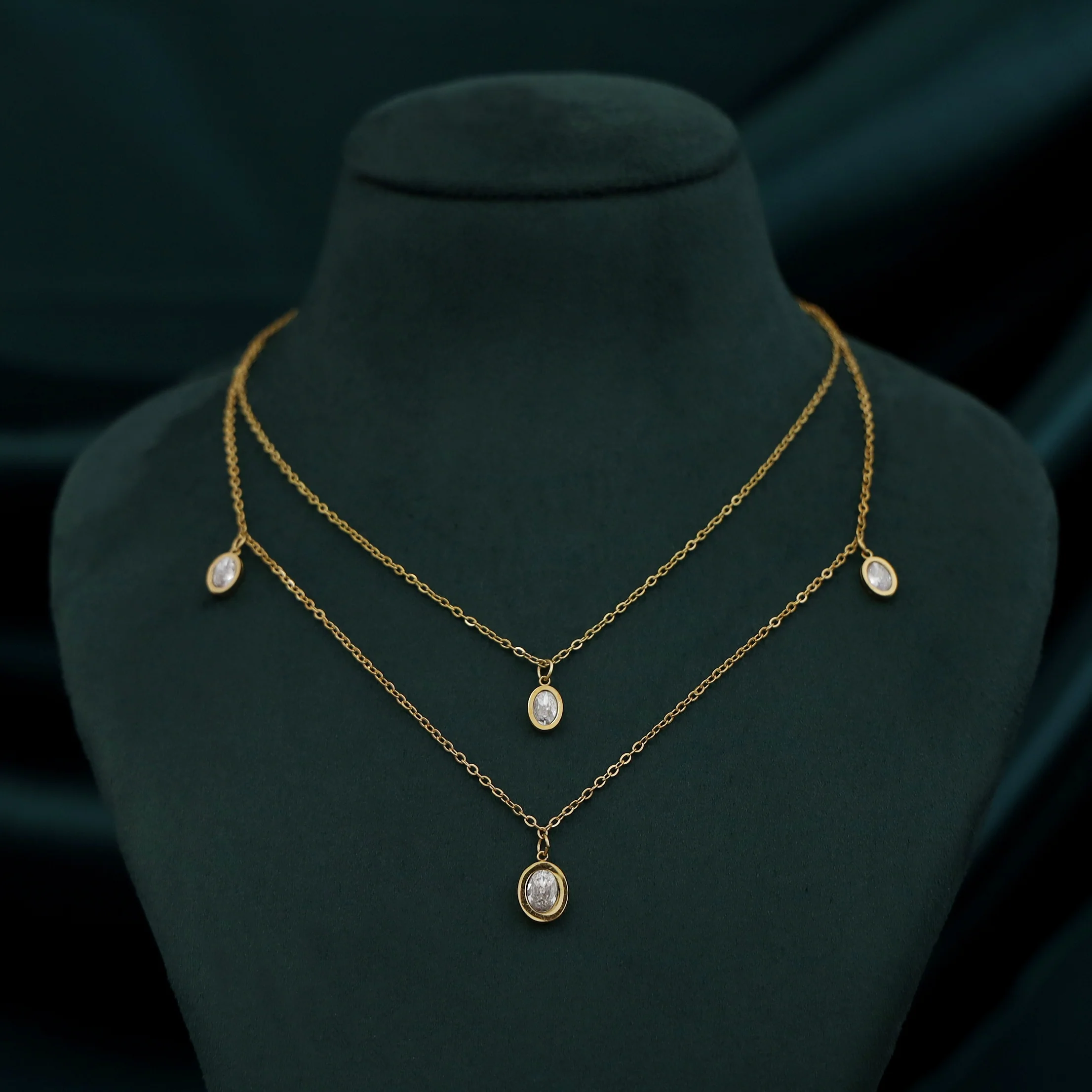 Anakin Oval Glossy Stone 2 Layer Neckpiece - Image 6