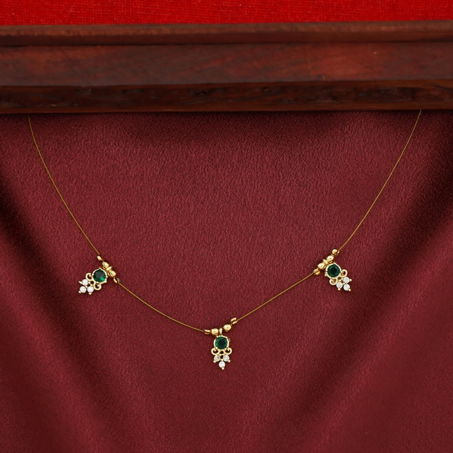 Anala Glossy Stone String Neckpiece - Image 2
