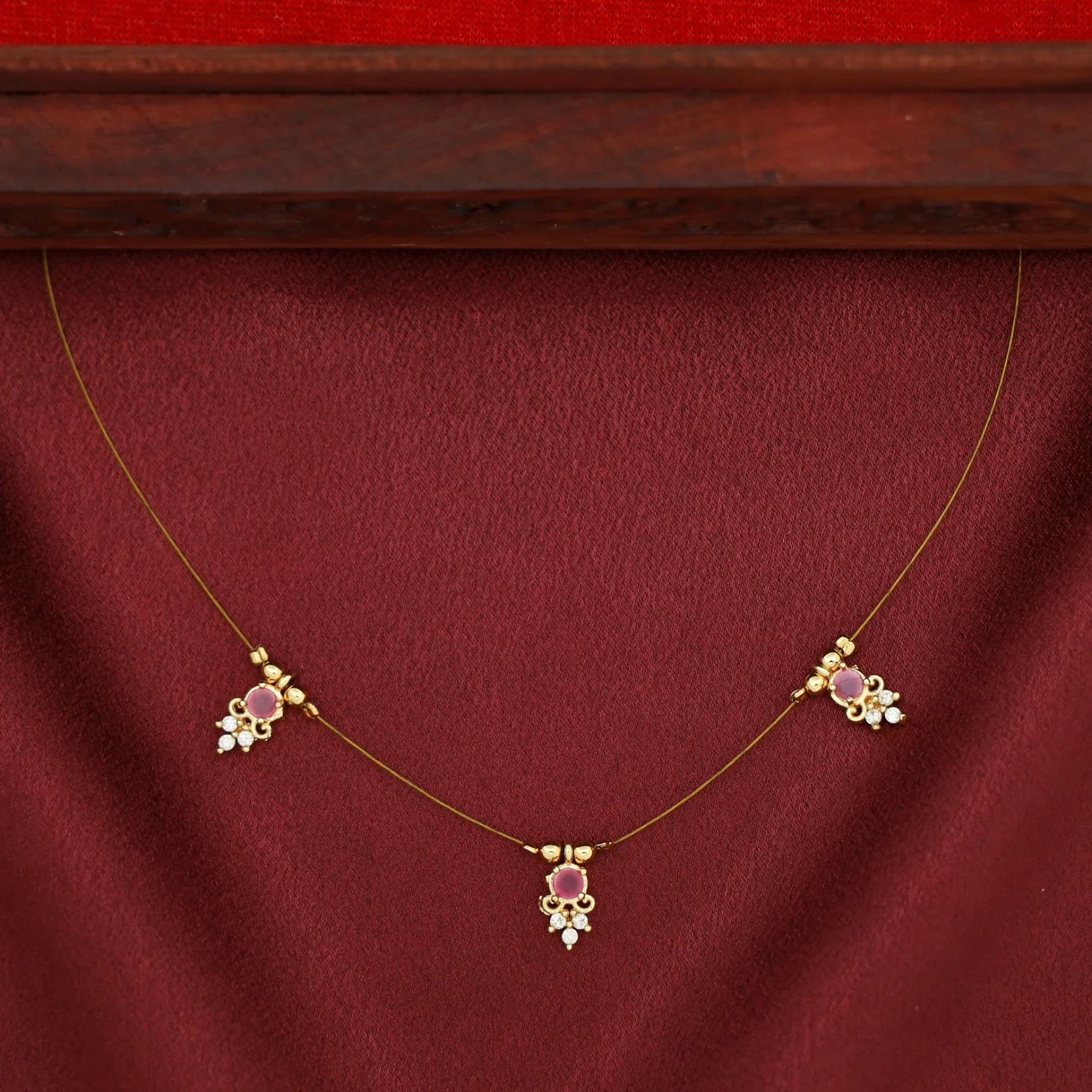 Anala Glossy Stone String Neckpiece - Image 3