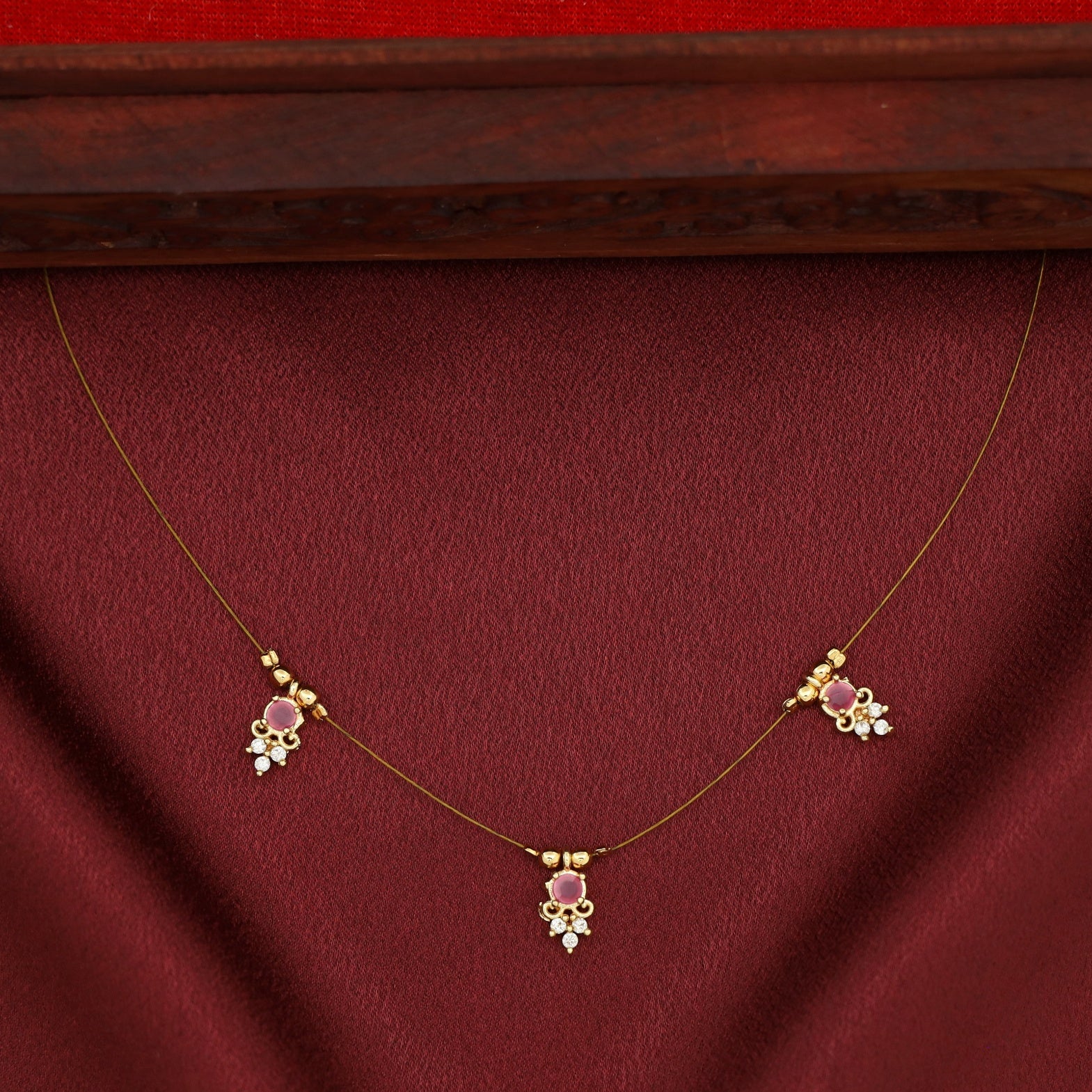 Anala Glossy Stone String Neckpiece - Image 7