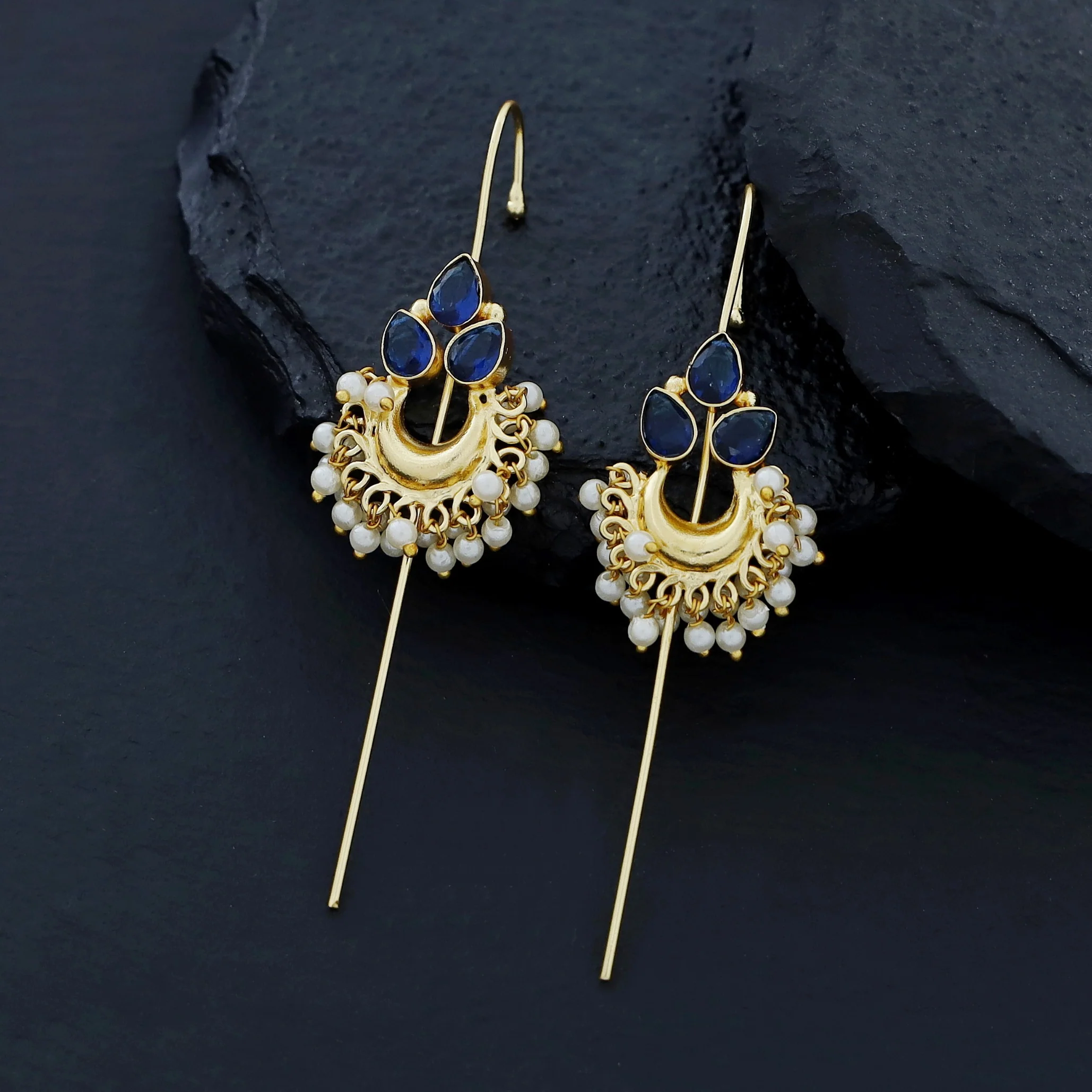 Ananya Golden Moon And Glossy Pearl Ear-Cuff - Image 12