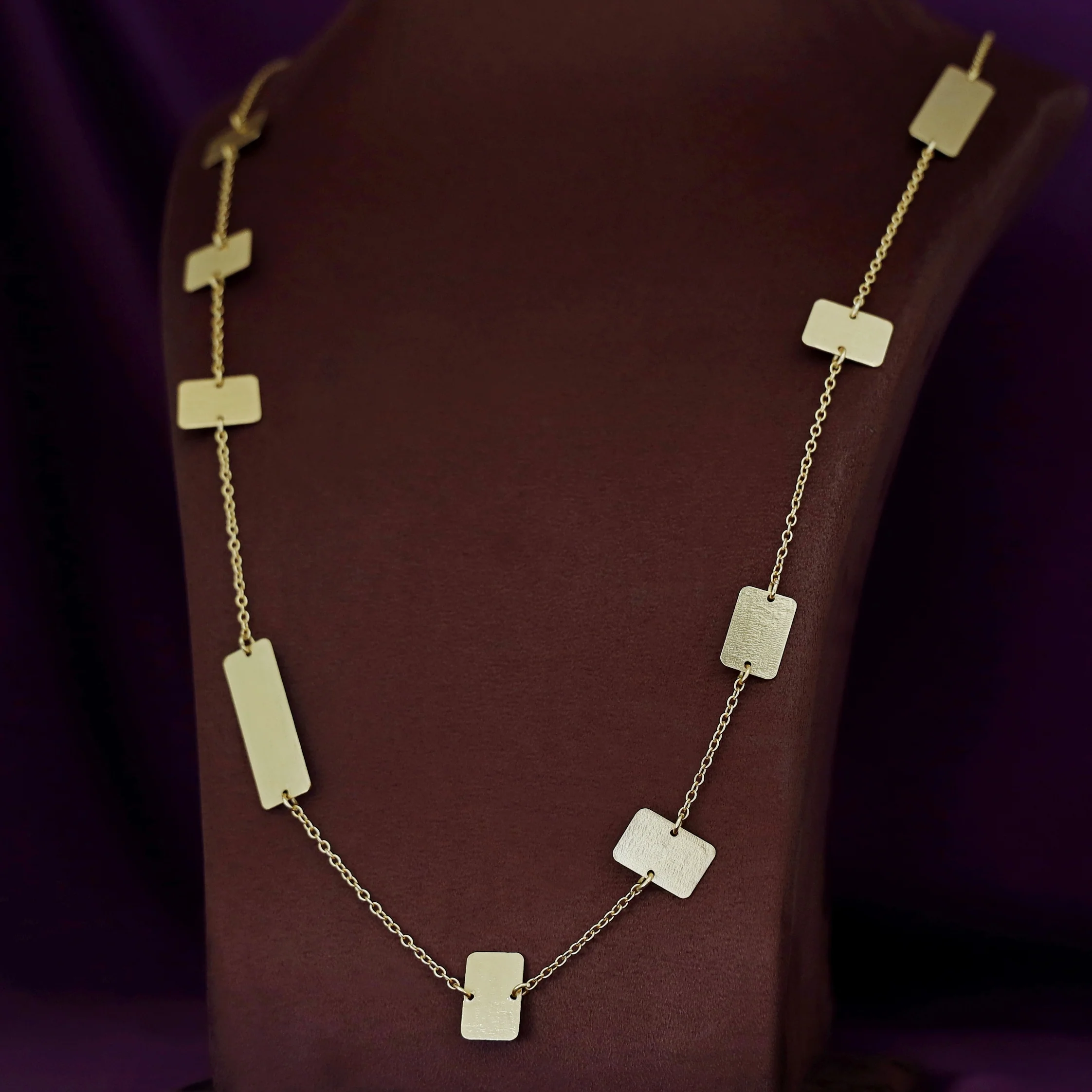 Angelica Golden Rectangle Long Neckpiece - Image 2