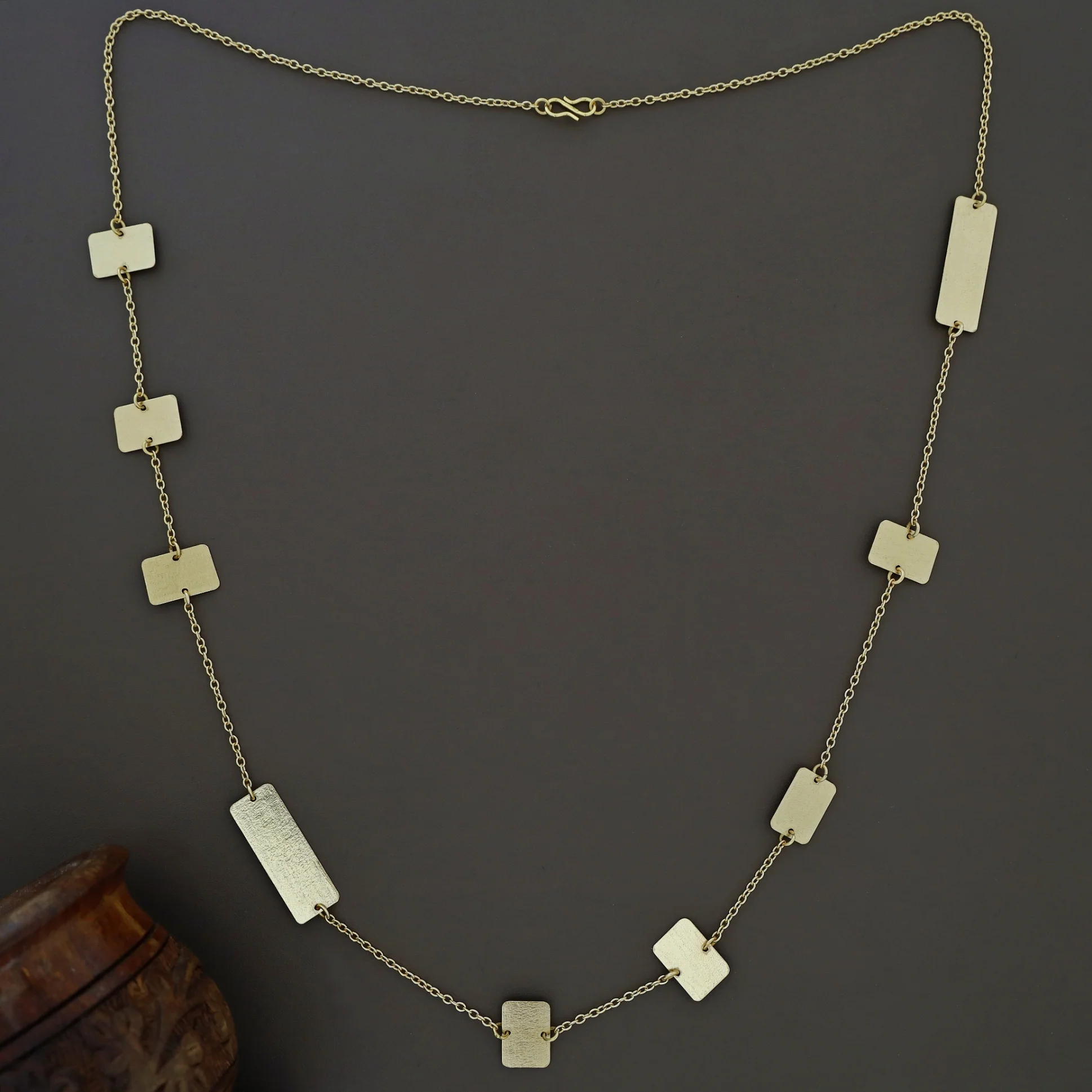 Angelica Golden Rectangle Long Neckpiece - Image 3