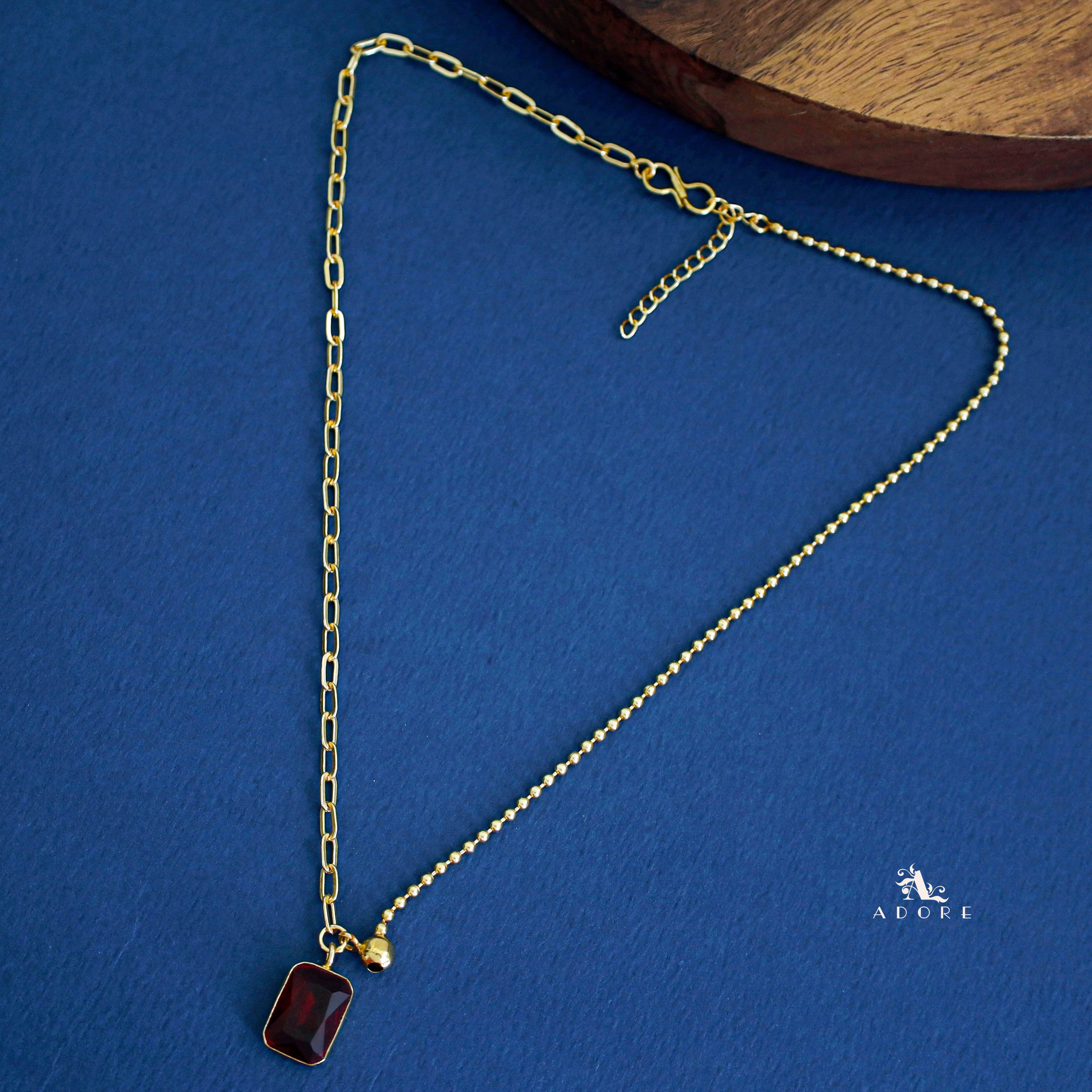 Anliya Glossy Rectangle Neckpiece - Image 8