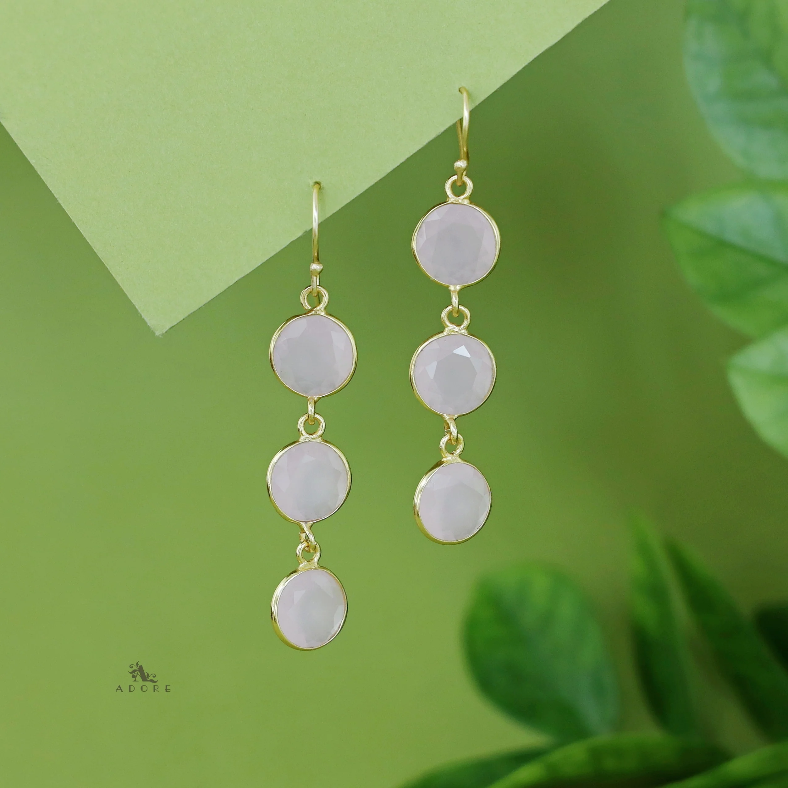 Ardra Tri Round Glossy Stone Drop - Image 8